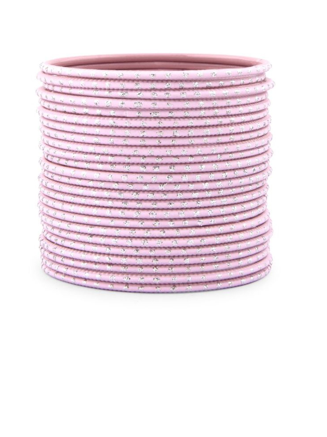

Efulgenz Pink & Silver-Toned Set Of 24 Embellished Bangles