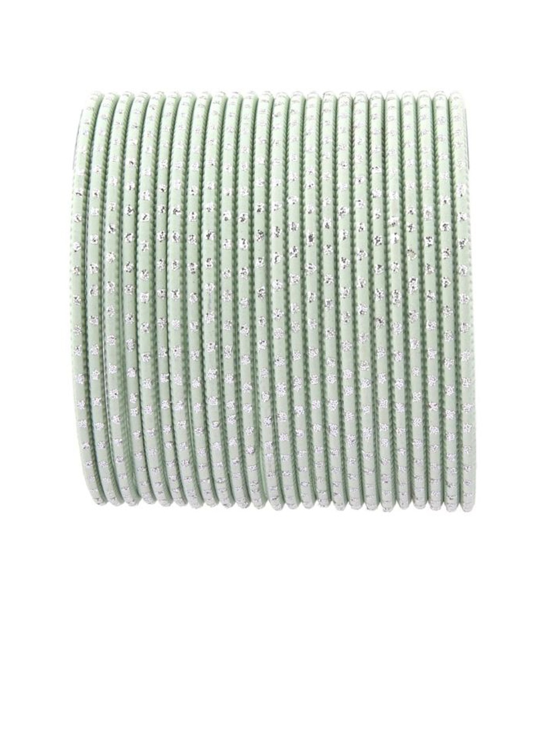 

Efulgenz Sea Green & Silver-Toned Set Of 24 Embellished Bangles