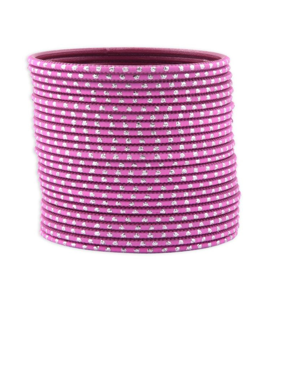

Efulgenz Set Of 24 Magenta-Pink Bangles