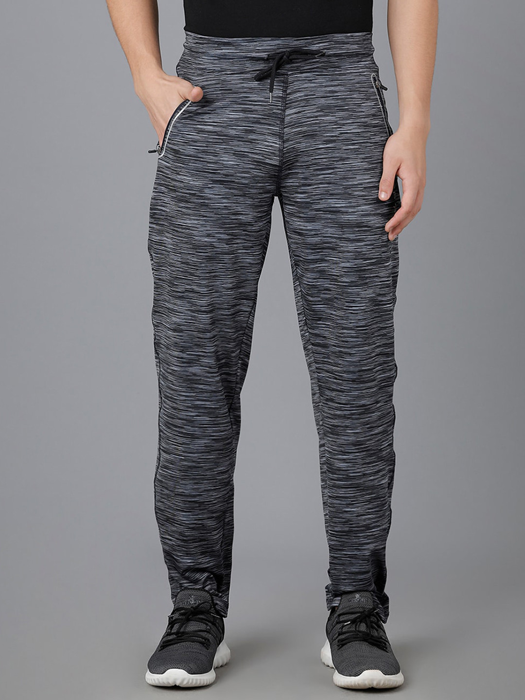 

Classic Polo Men Grey & Black Printed Cotton Track Pants