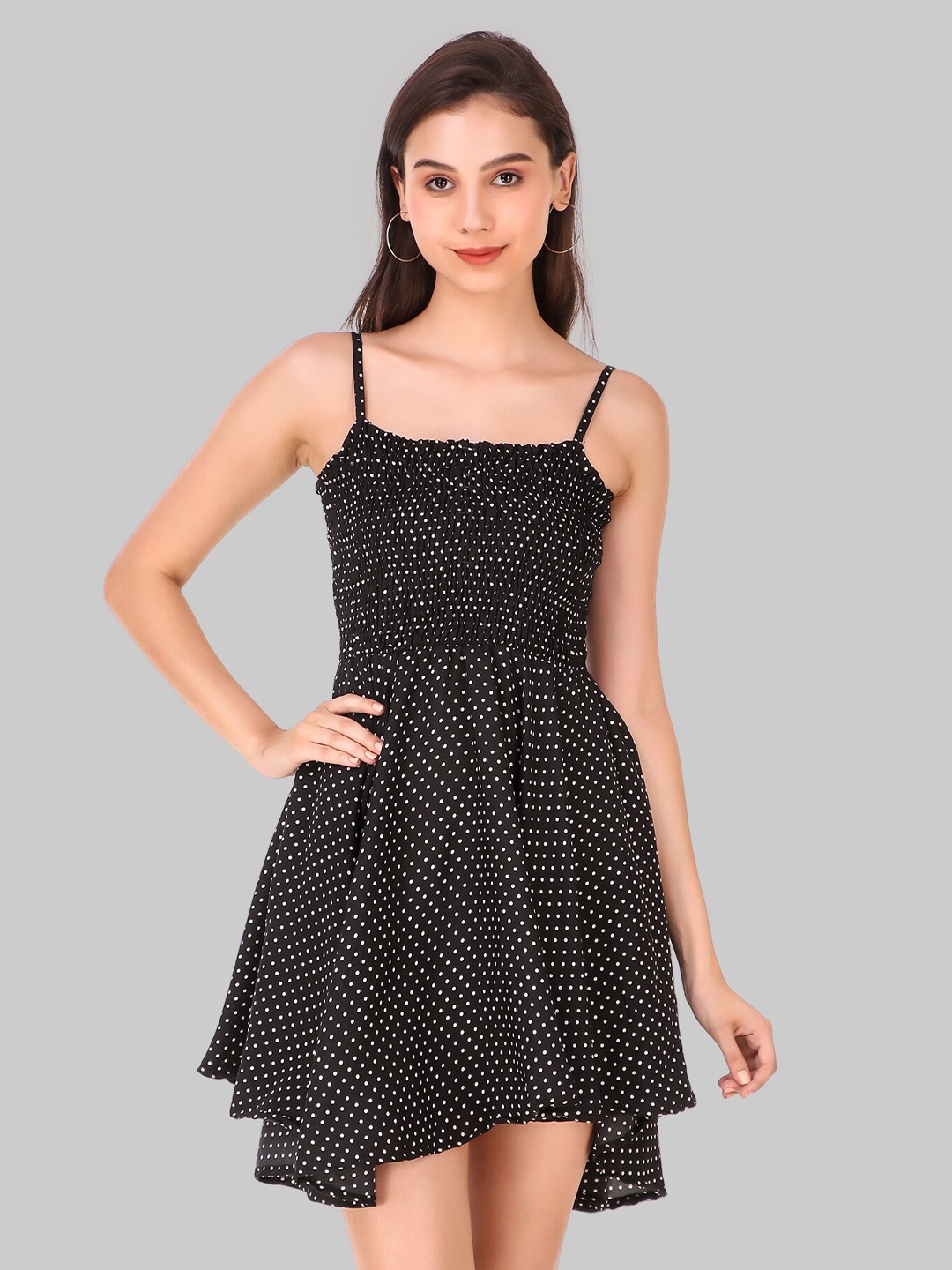 

Womenster Black Fit And Flare Dress