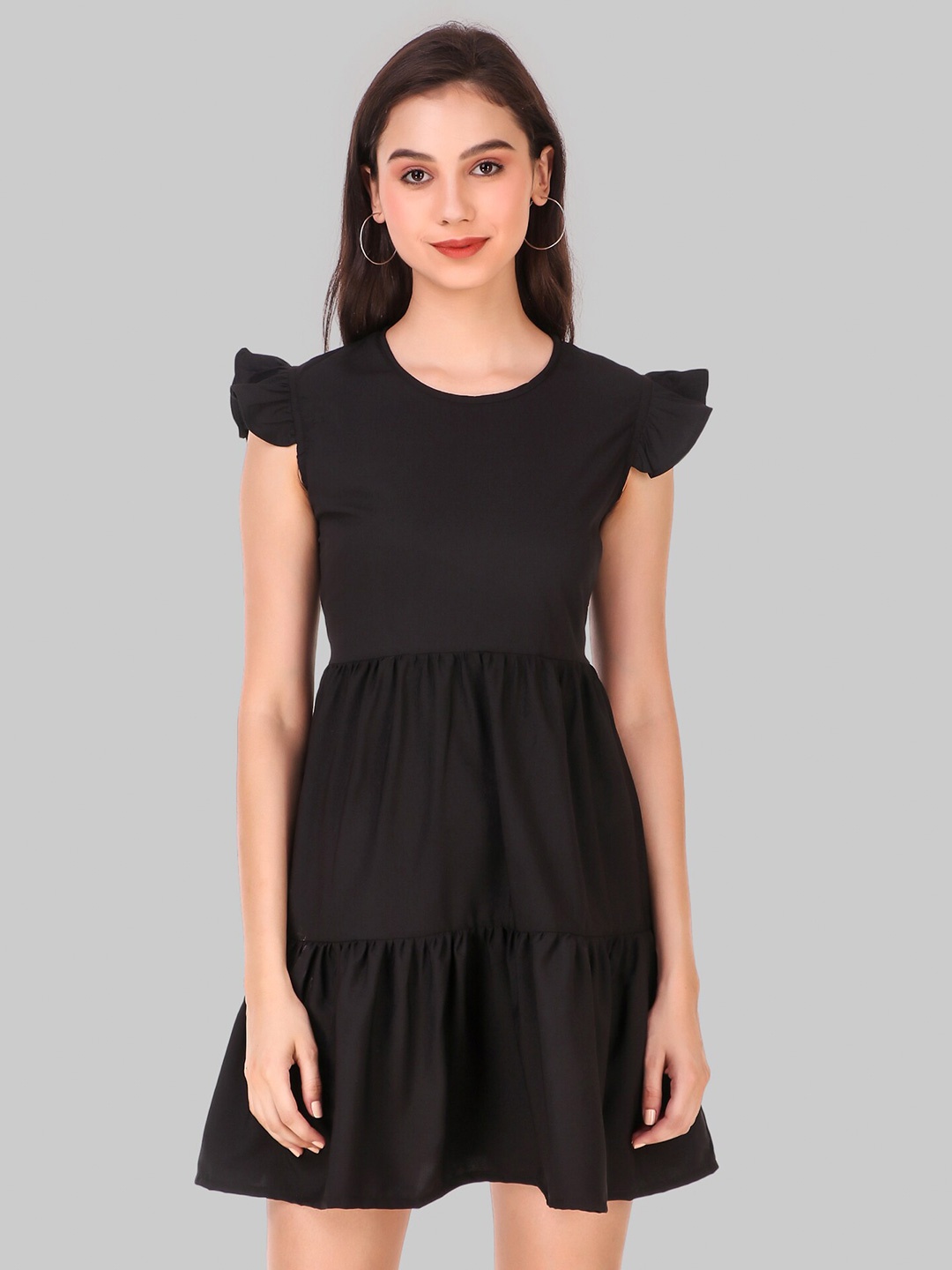 

Womenster Black Fit And Flare Dress