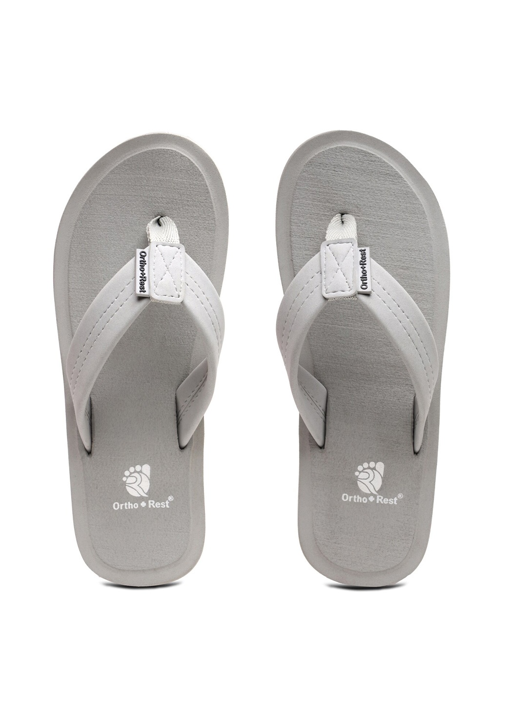 

Ortho Rest Women Grey & White Thong Flip-Flops