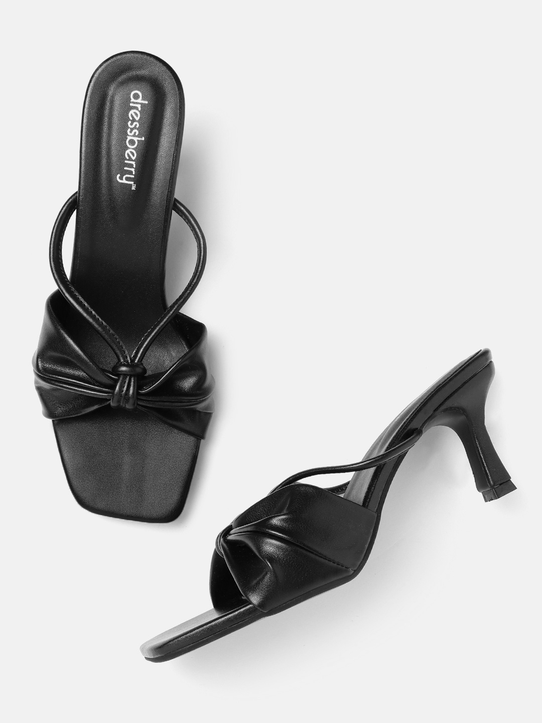 

DressBerry Slim Heels with Knot Detail, Black