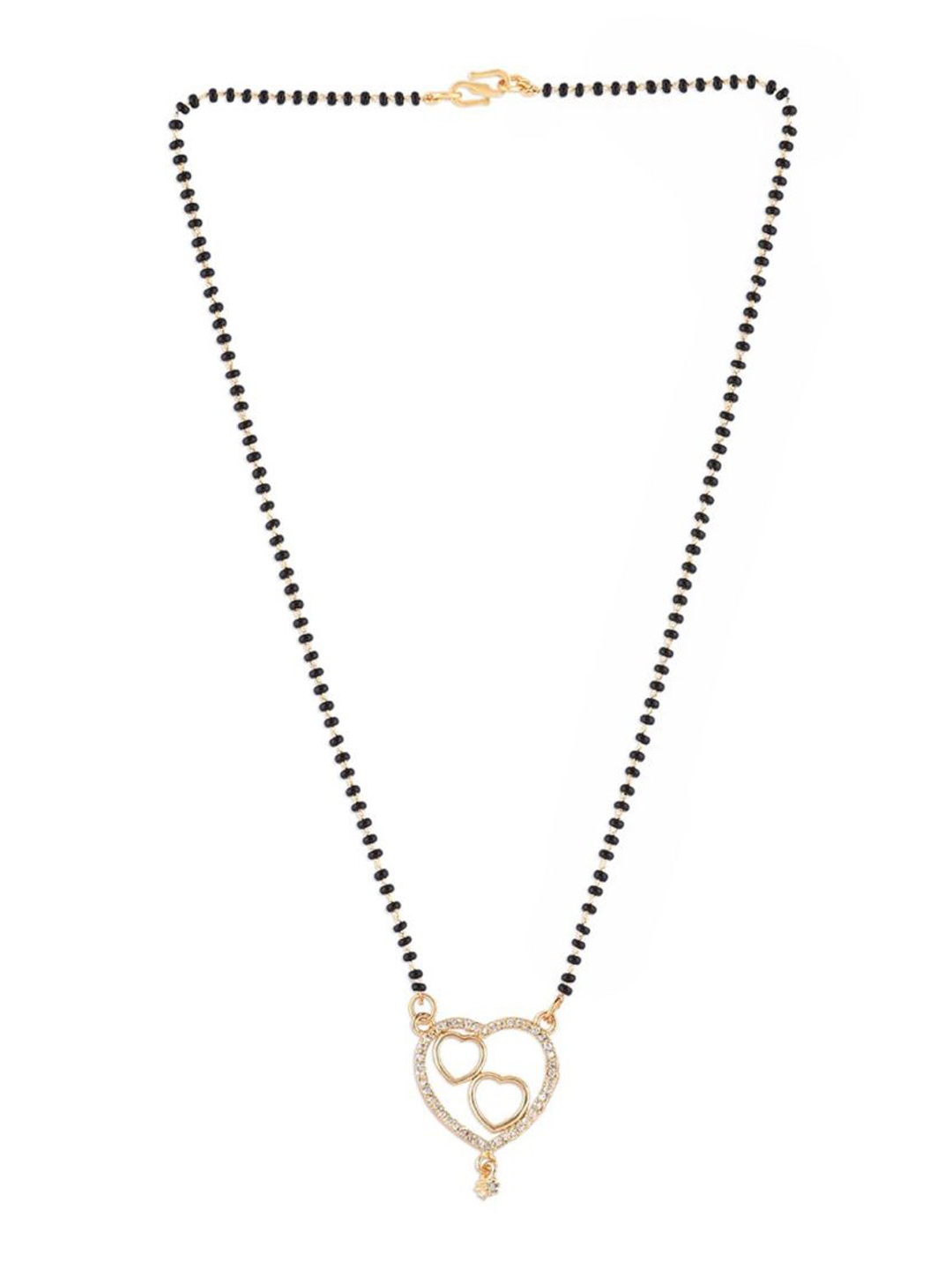 

Efulgenz CZ Studded & Pearl Beaded Gold-Plated Mangalsutra