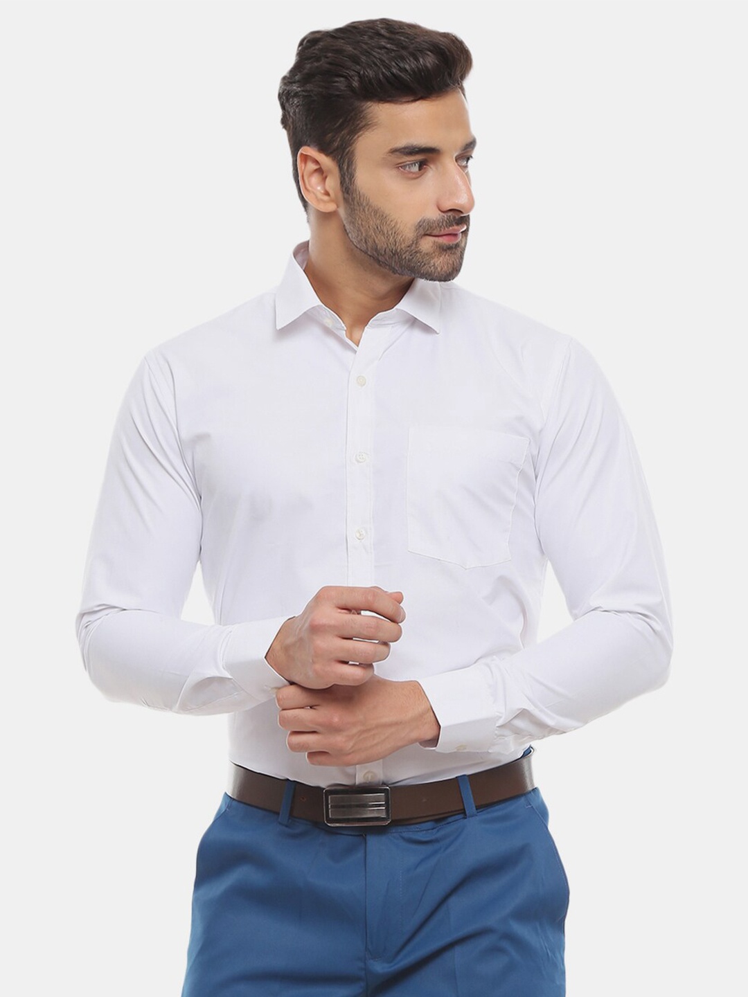 

V-Mart Men White Classic Cotton Formal Shirt