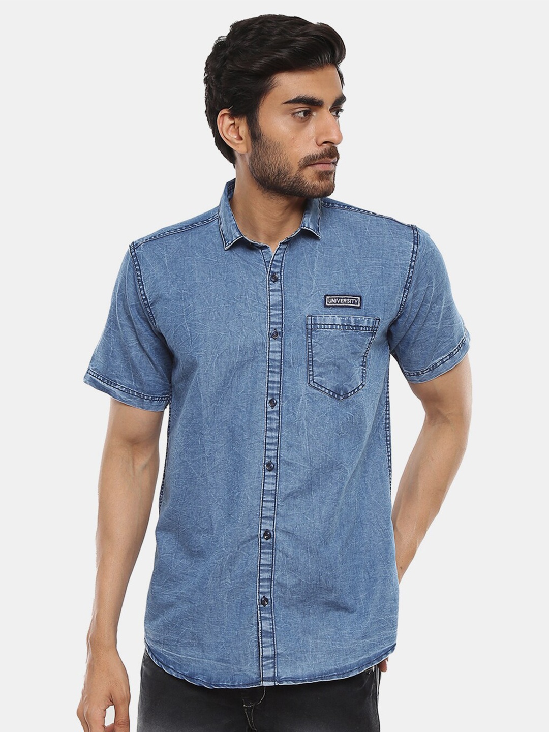 

V-Mart Men Blue Classic Denim Casual Shirt