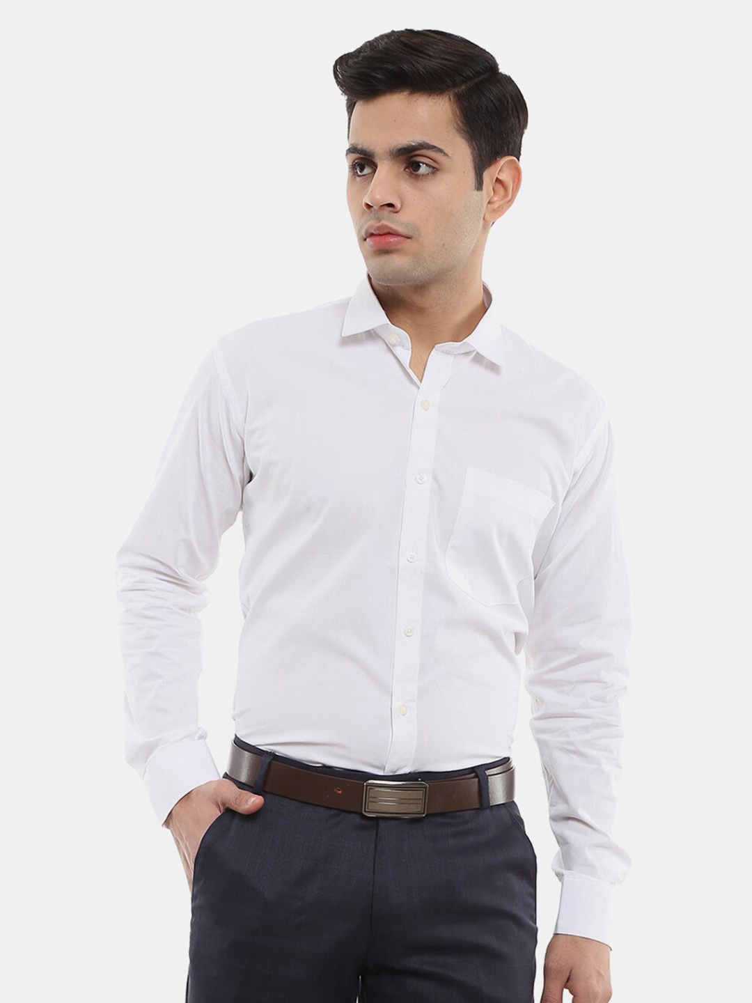 

V-Mart Men White Classic Cotton Formal Shirt