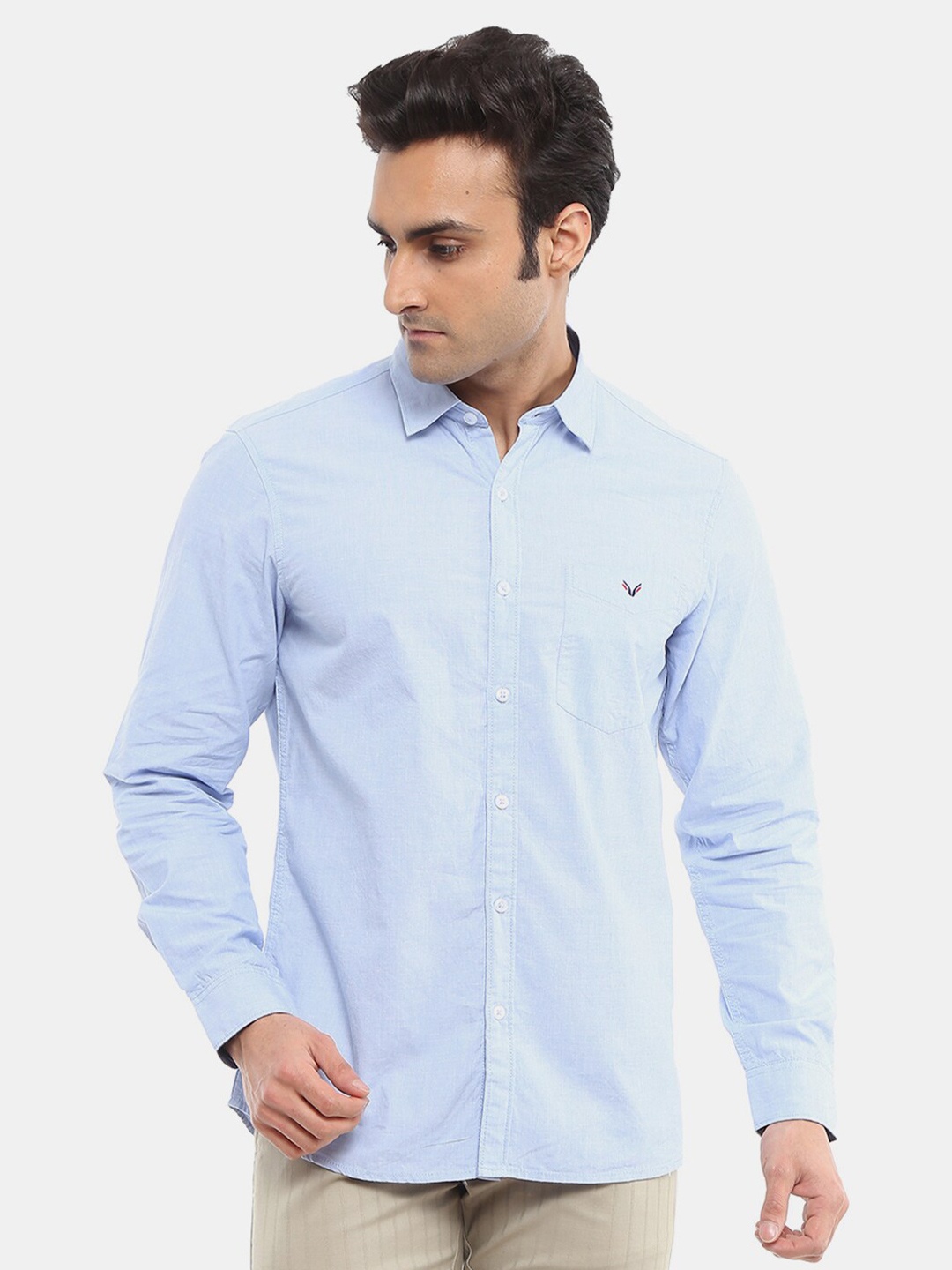 

V-Mart Men Blue Classic Cotton Casual Shirt