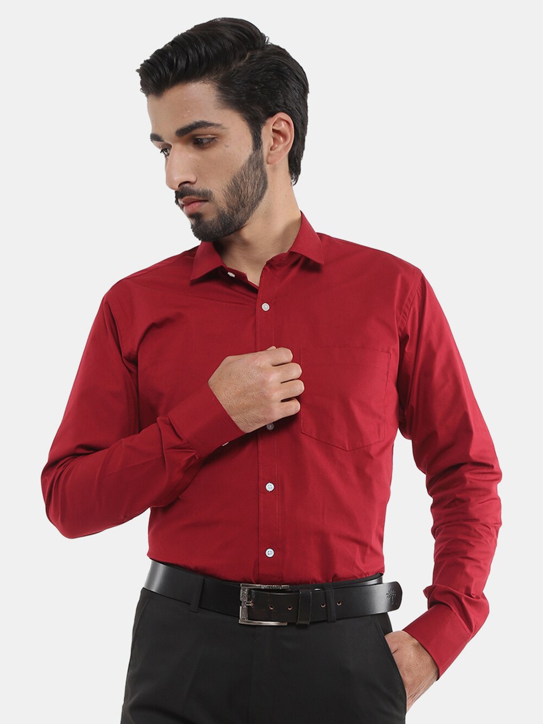 

V-Mart Men Maroon Classic Cotton Formal Shirt