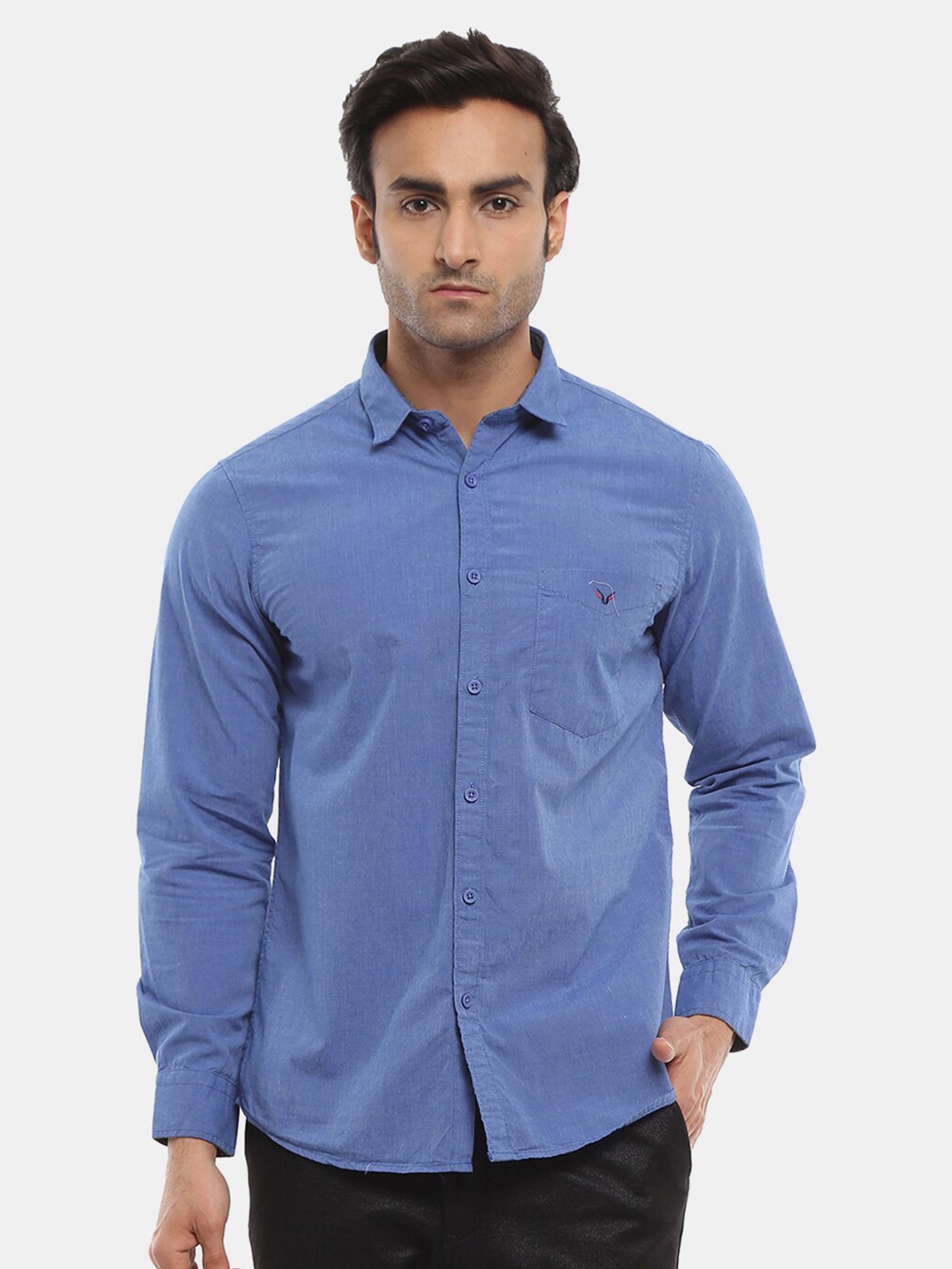 

V-Mart Men Blue Classic Cotton Casual Shirt