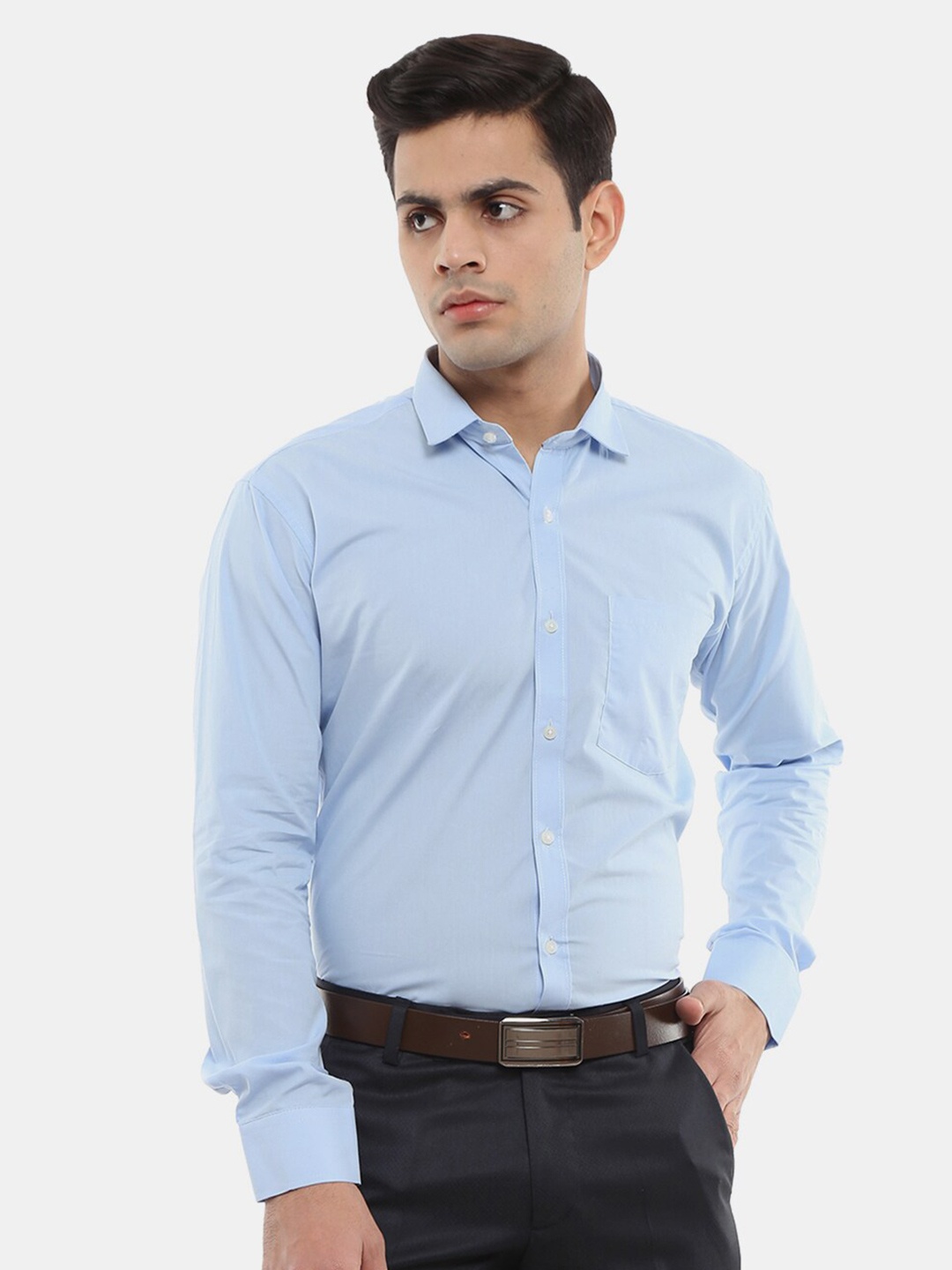 

J White by Vmart Men Blue Classic Cotton Formal Shirt