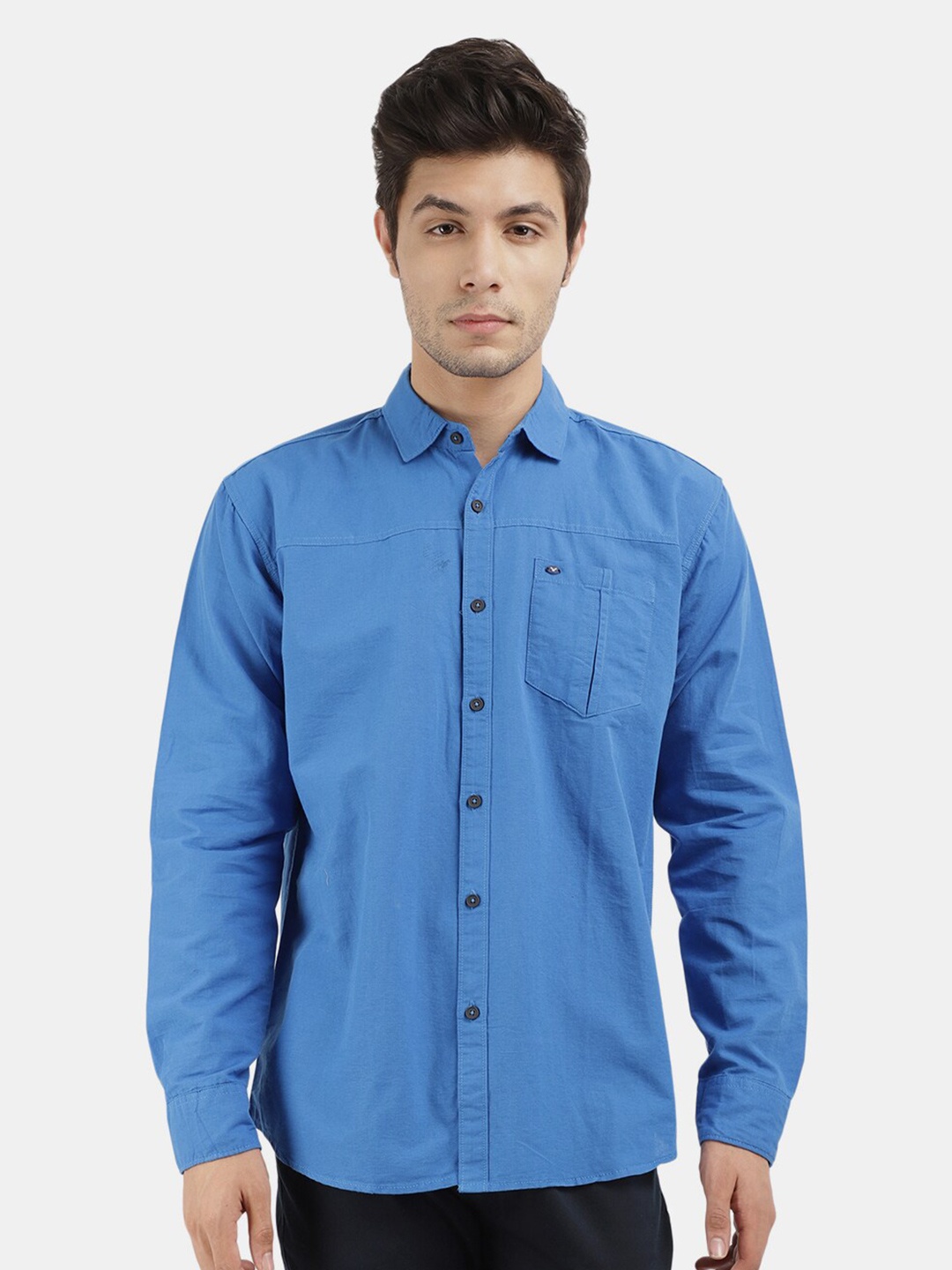 

V-Mart Men Blue Classic Slim Fit Cotton Casual Shirt