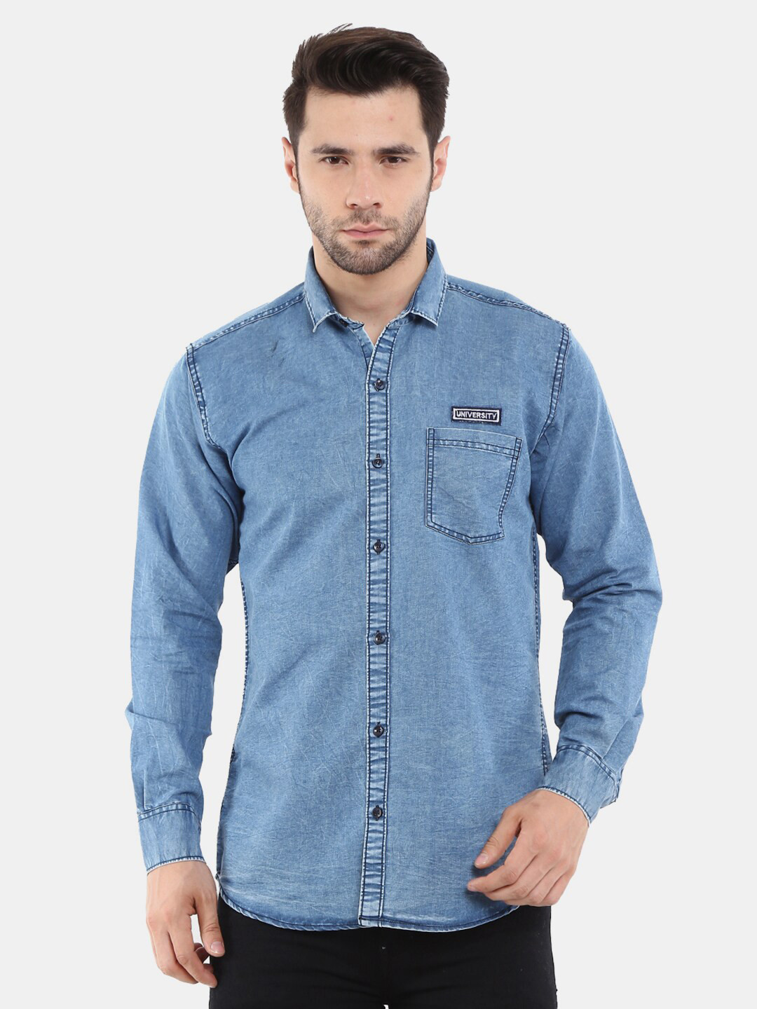 

V-Mart Men Blue Classic Denim Casual Shirt