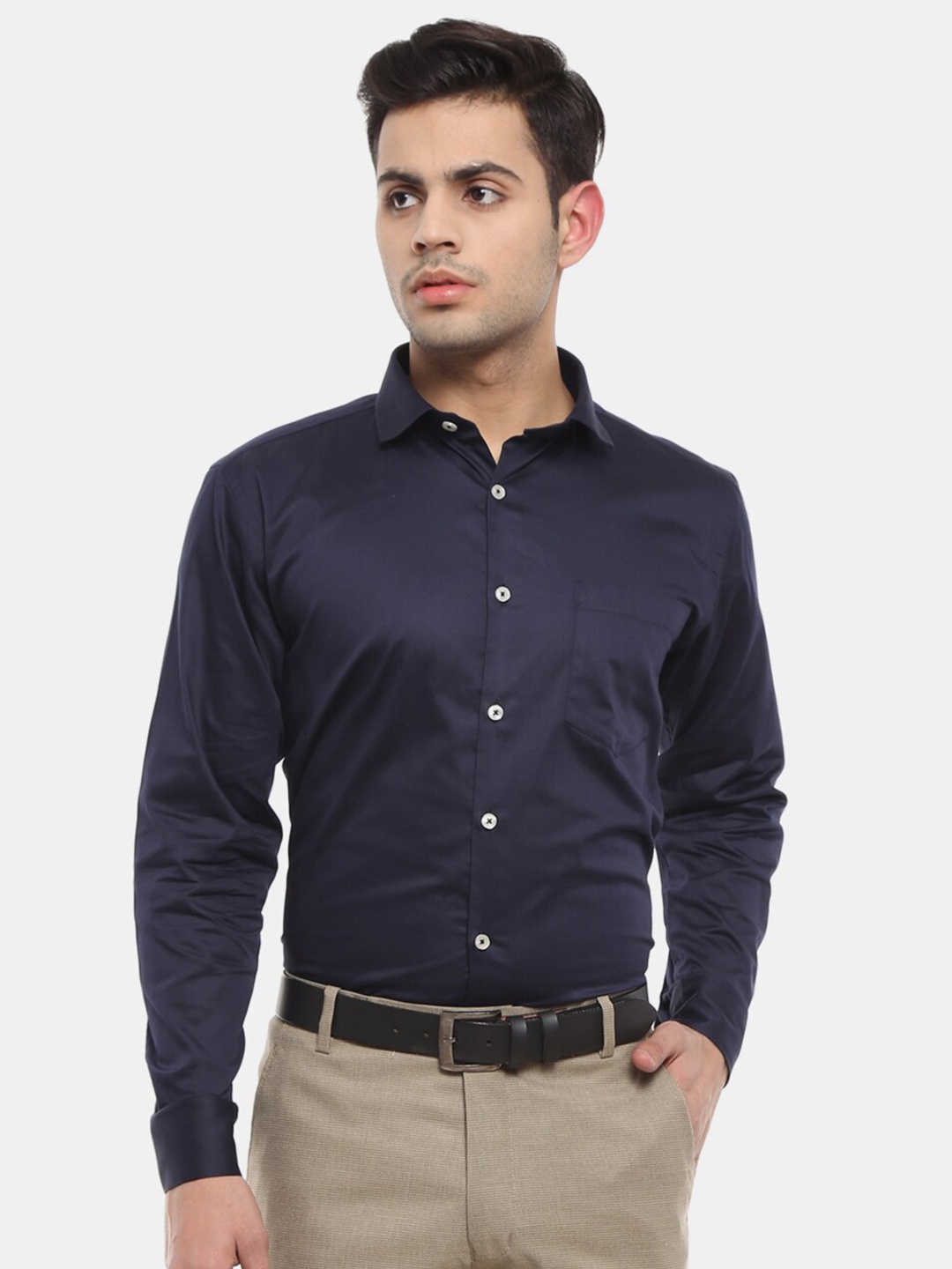

V-Mart Men Navy Blue Classic Formal Shirt