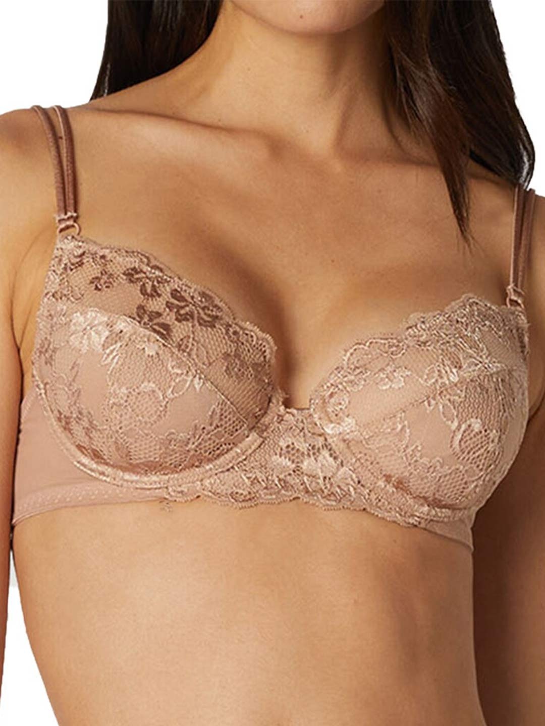 

YAMAMAY Bronze-Toned Primula Floral Bra Underwired