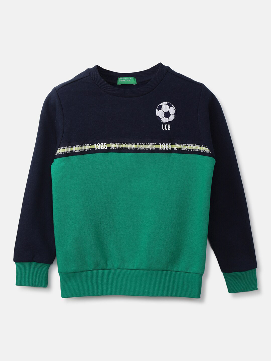 

United Colors of Benetton Boys Colourblocked Sweatshirt, Navy blue
