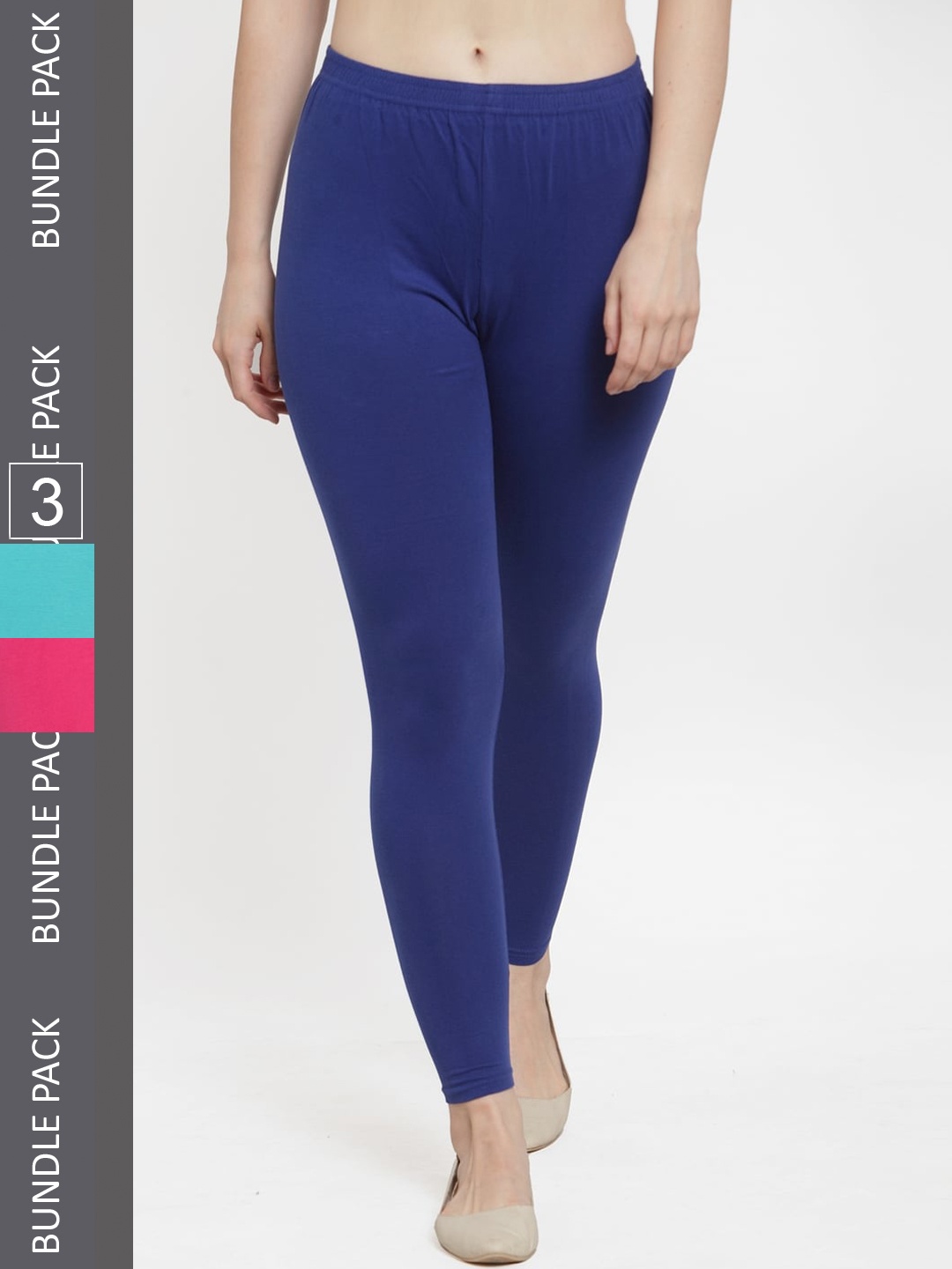 

Jinfo Pack Of 3 Ankle-Length Leggings, Blue