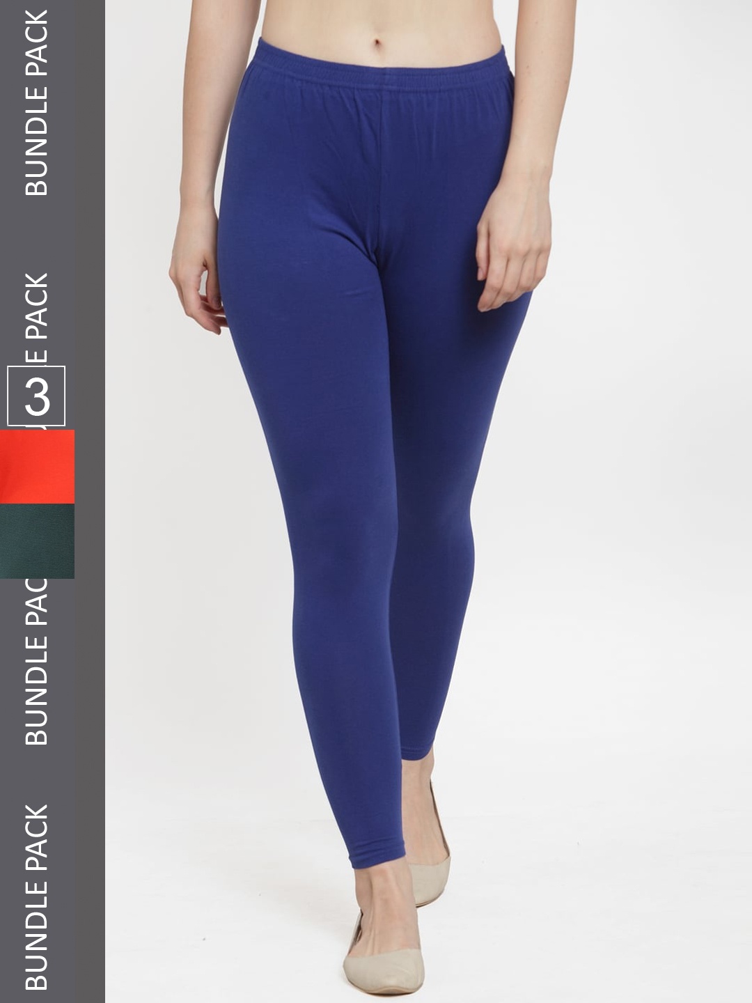 

Jinfo Pack Of 3 Ankle Length Leggings, Blue