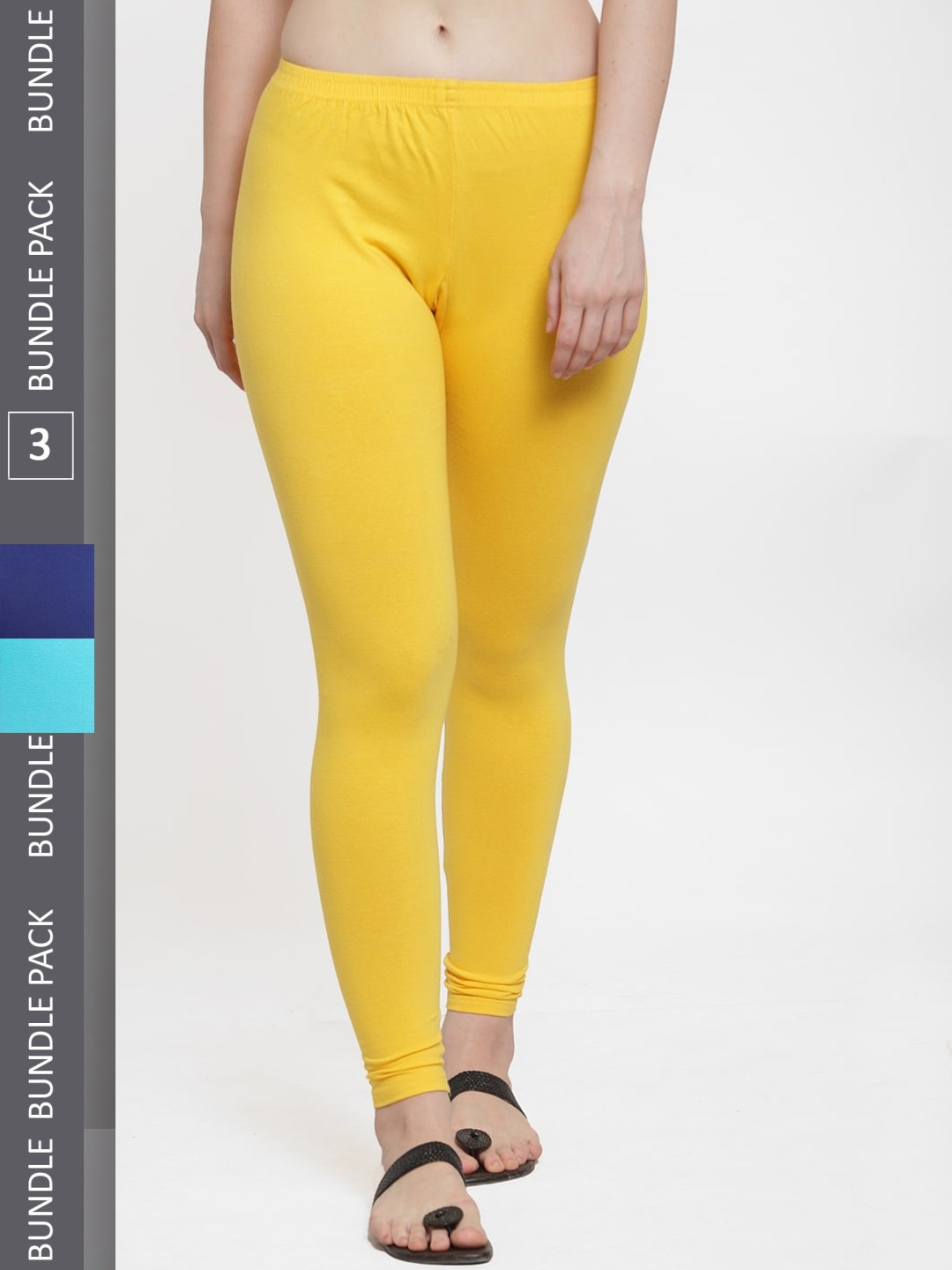 

Jinfo Pack Of 3 Ankle Length Leggings, Blue