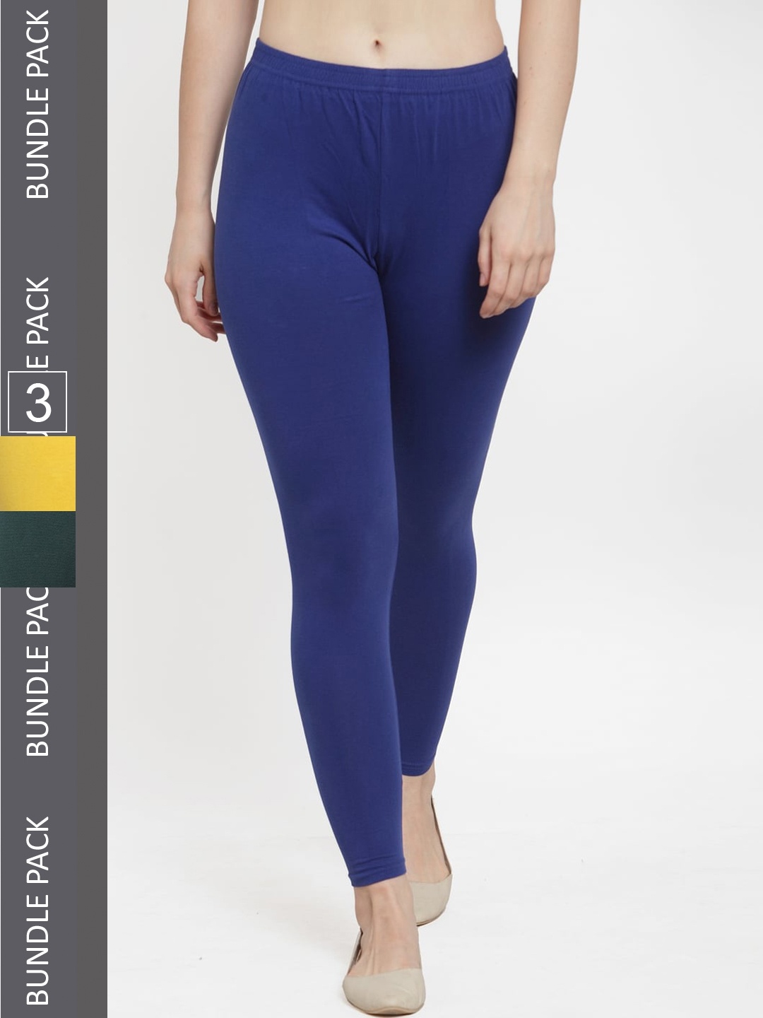 

Jinfo Pack Of 3 Ankle-Length Leggings, Blue