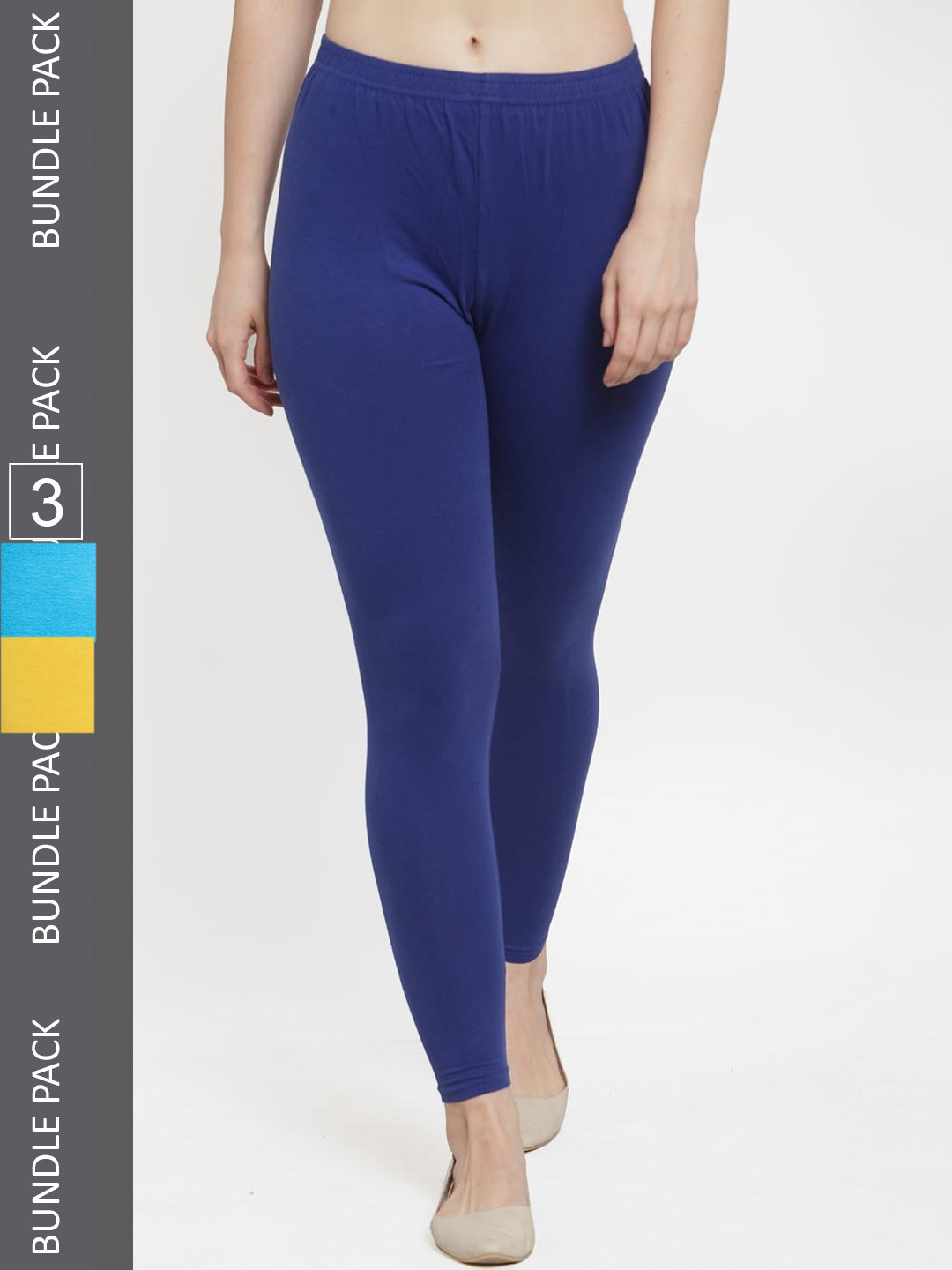 

Jinfo Pack Of 3 Ankle-Length Leggings, Blue