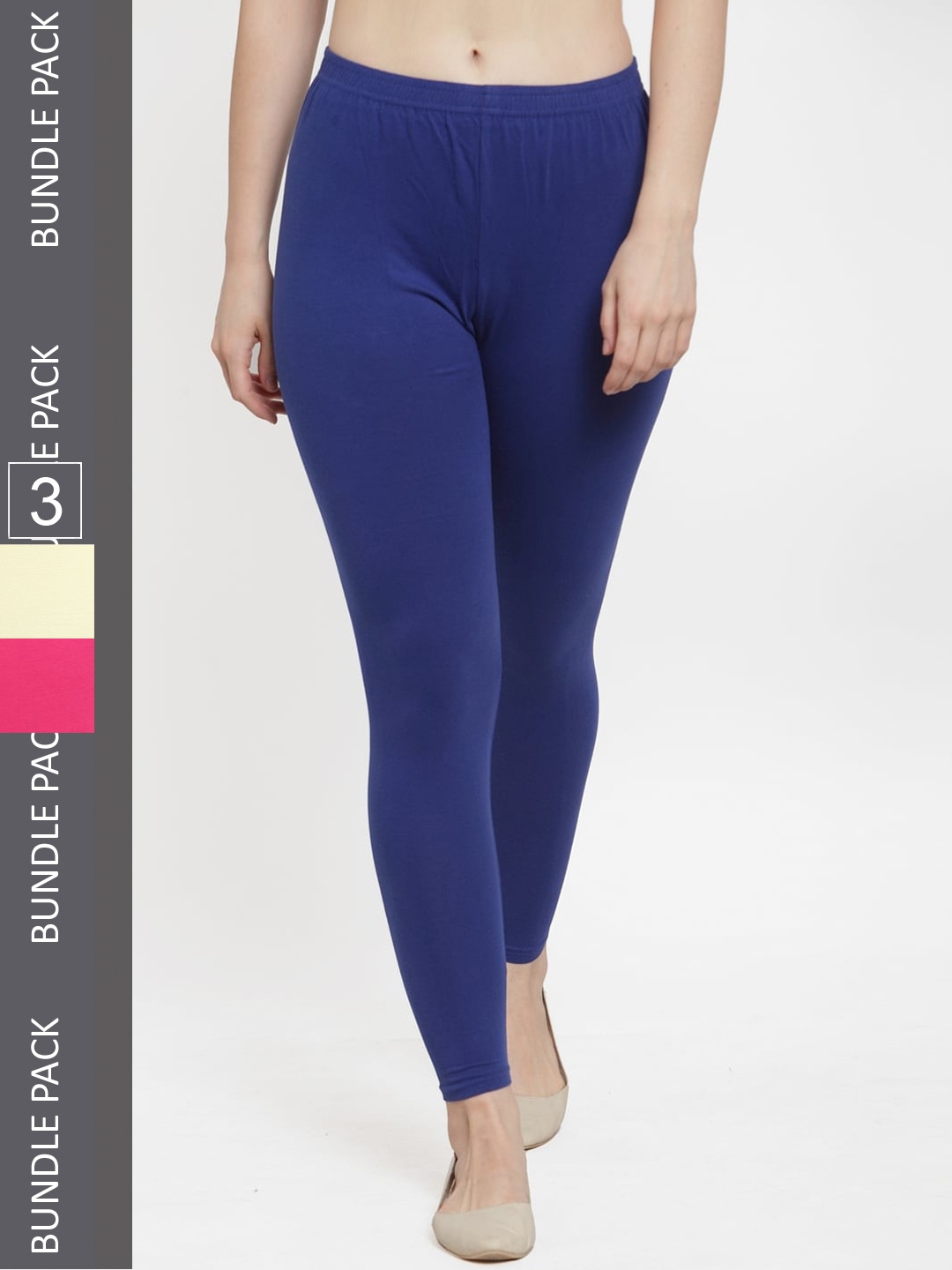 

Jinfo Women Pack Of 3 Ankle-Length Leggings, Blue