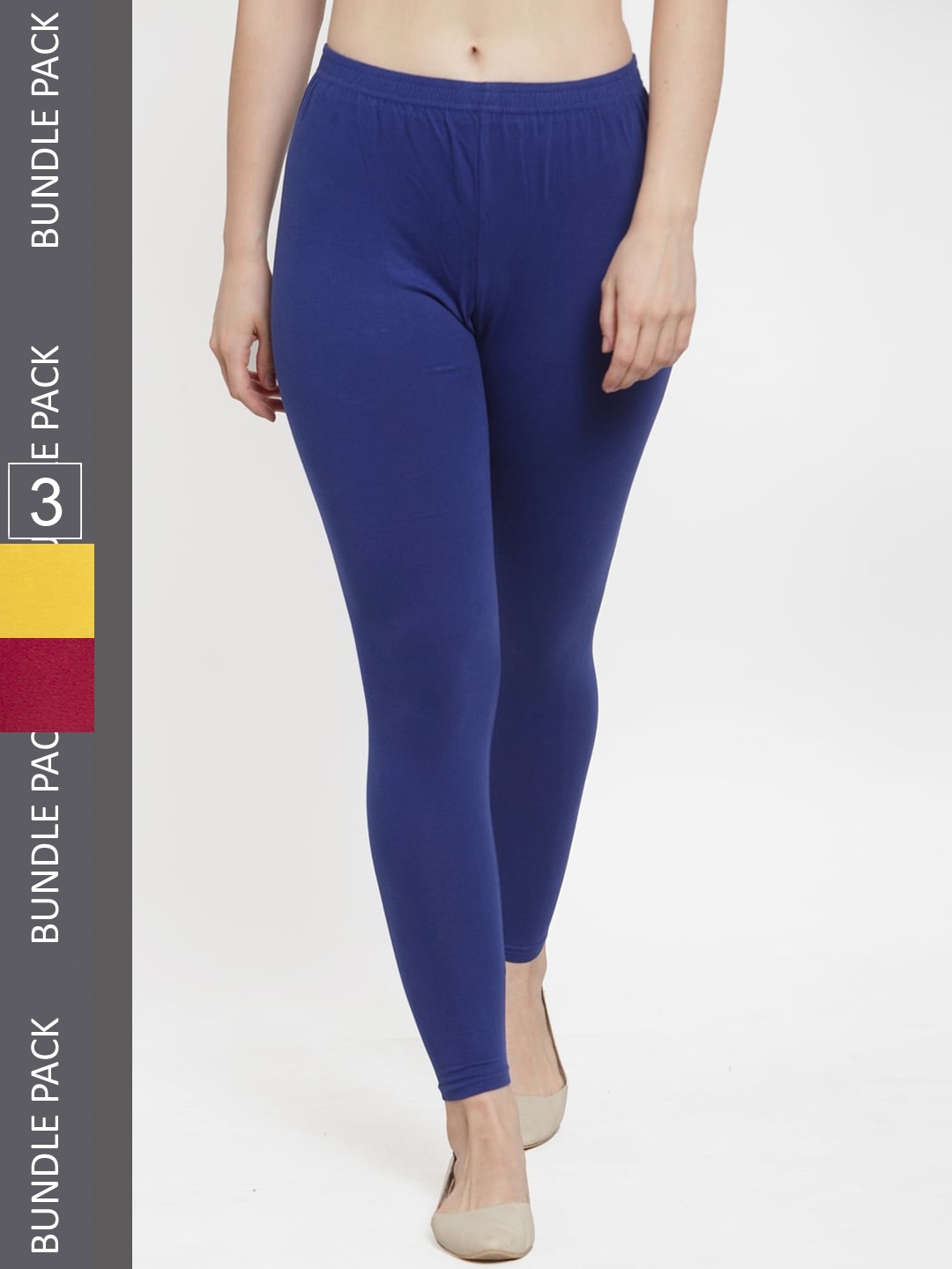 

Jinfo Pack Of 3 Ankle-Length Leggings, Navy blue