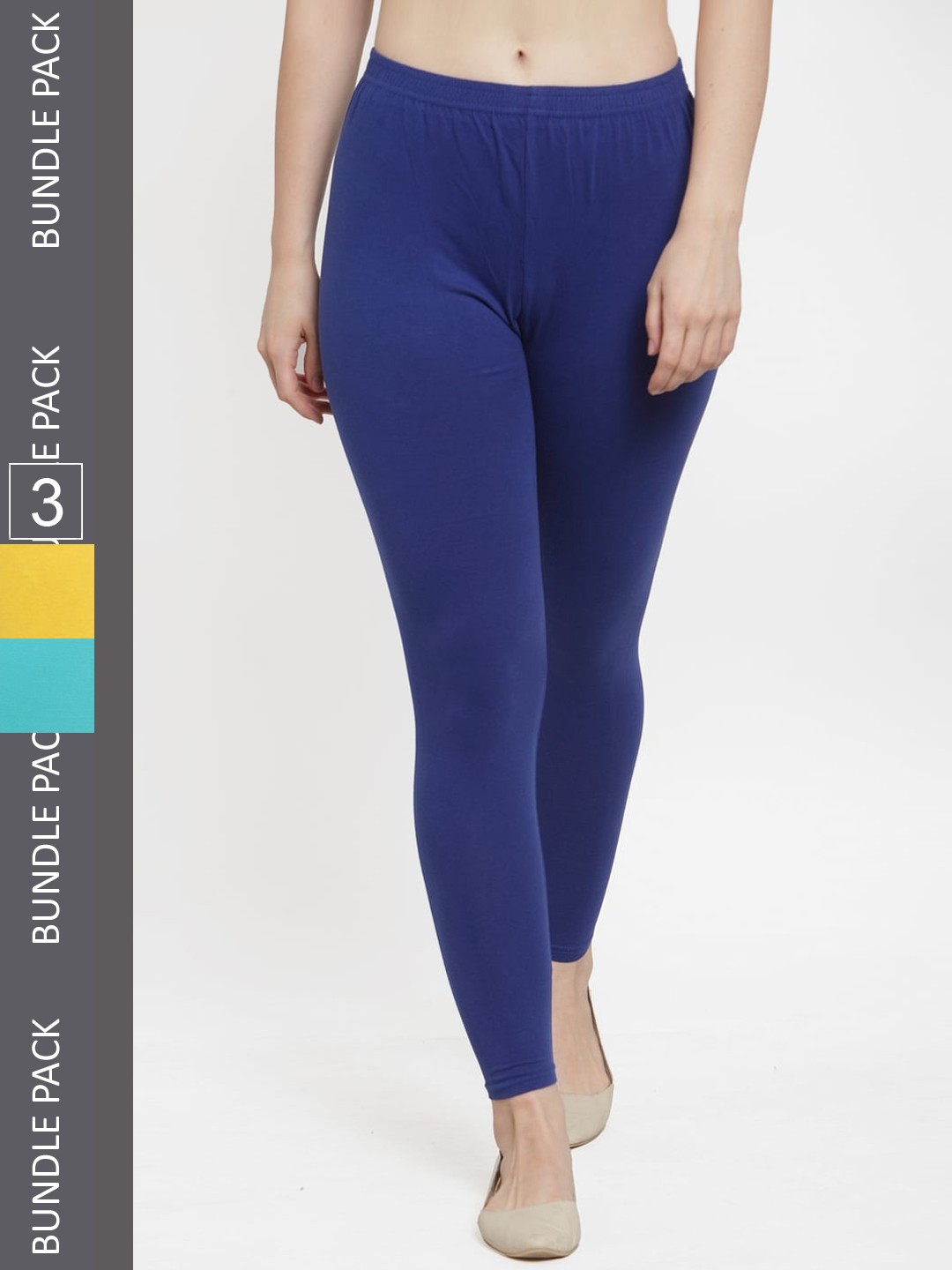 

Jinfo Pack Of 3 Ankle-Length Leggings, Blue
