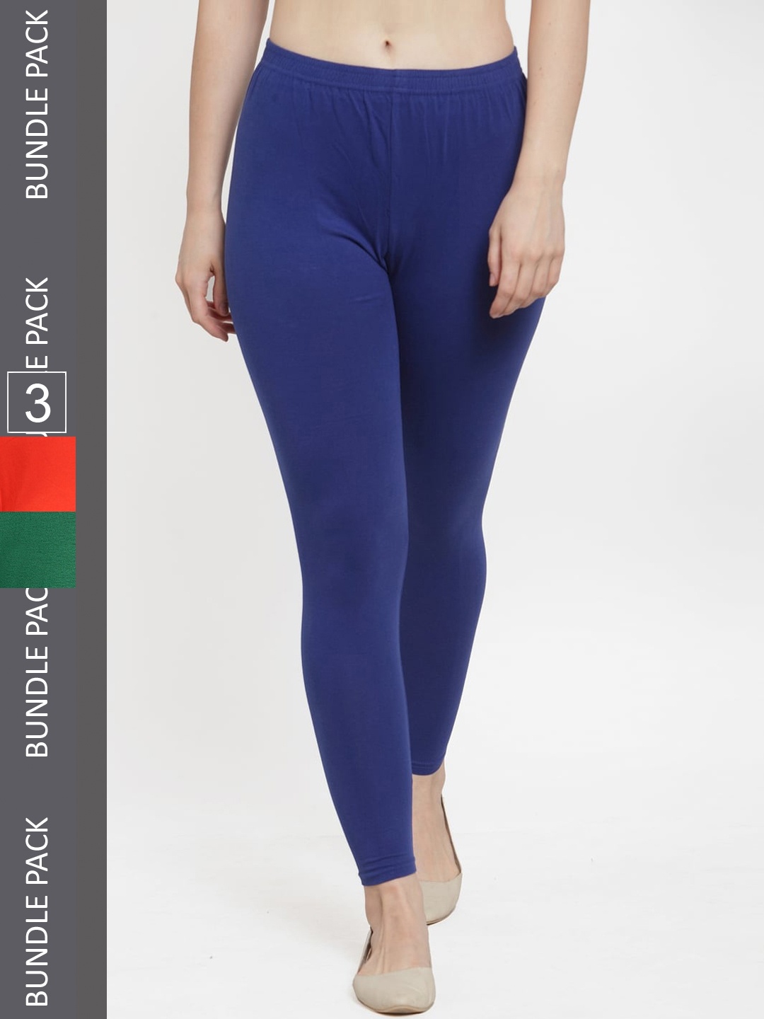 

Jinfo Pack Of 3 Ankle-Length Leggings, Blue