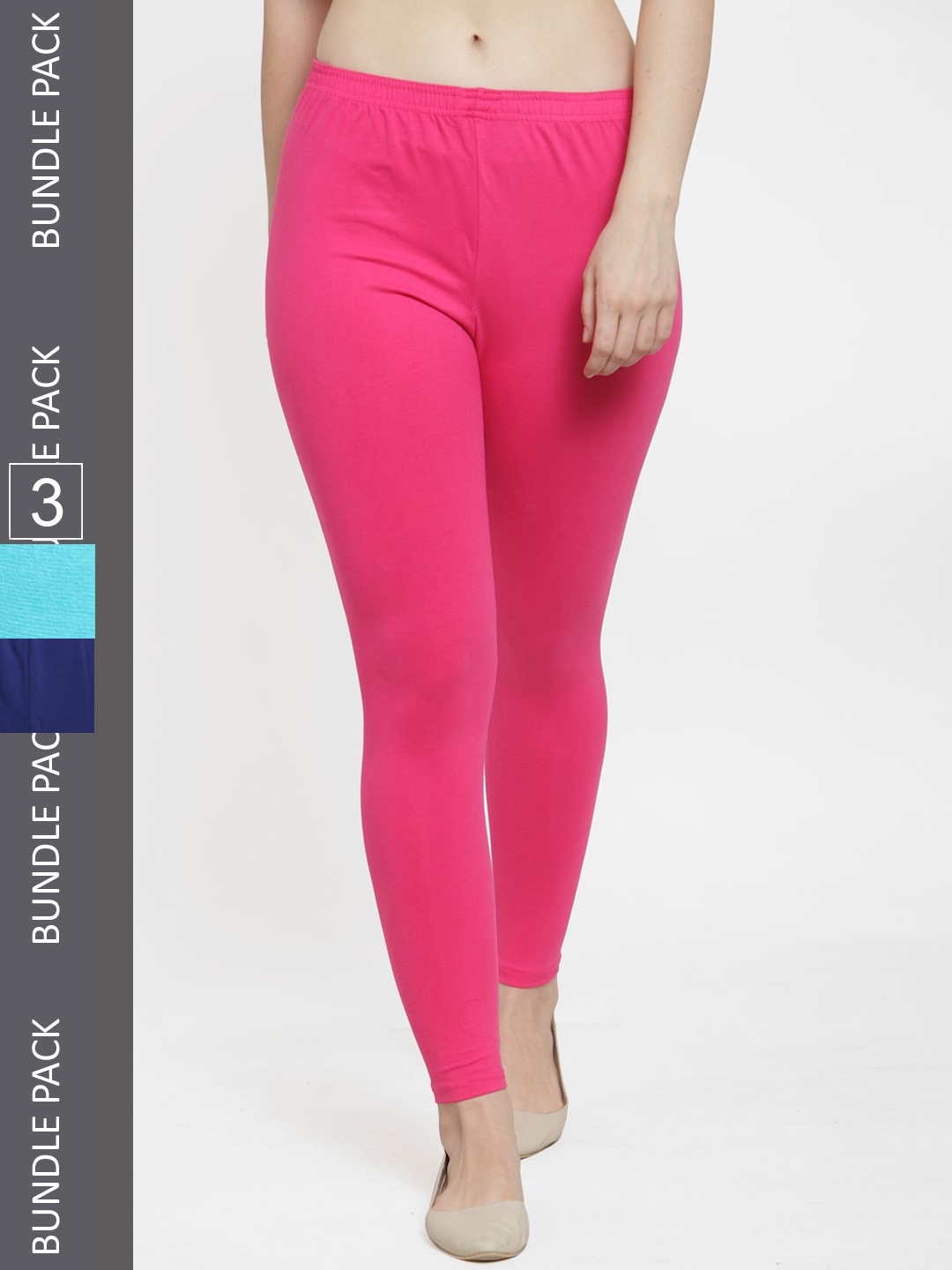 

Jinfo Pack Of 3 Ankle-Length Leggings, Blue