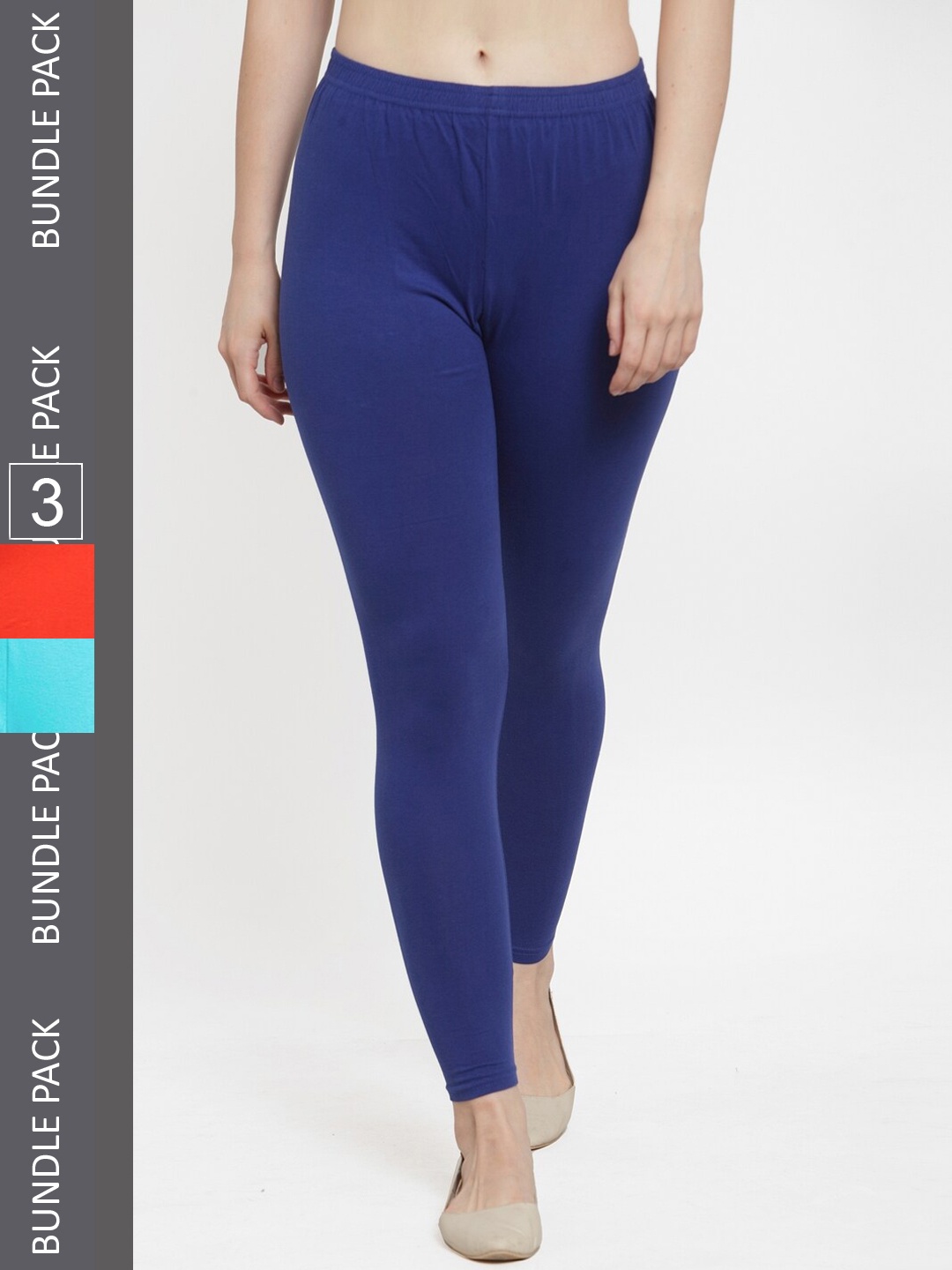 

Jinfo Pack Of 3 Ankle-Length Leggings, Blue