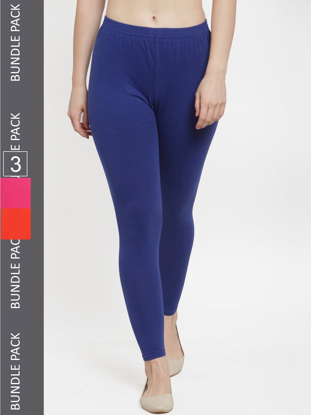 

Jinfo Women Pack Of 3 Ankle-Length Leggings, Blue