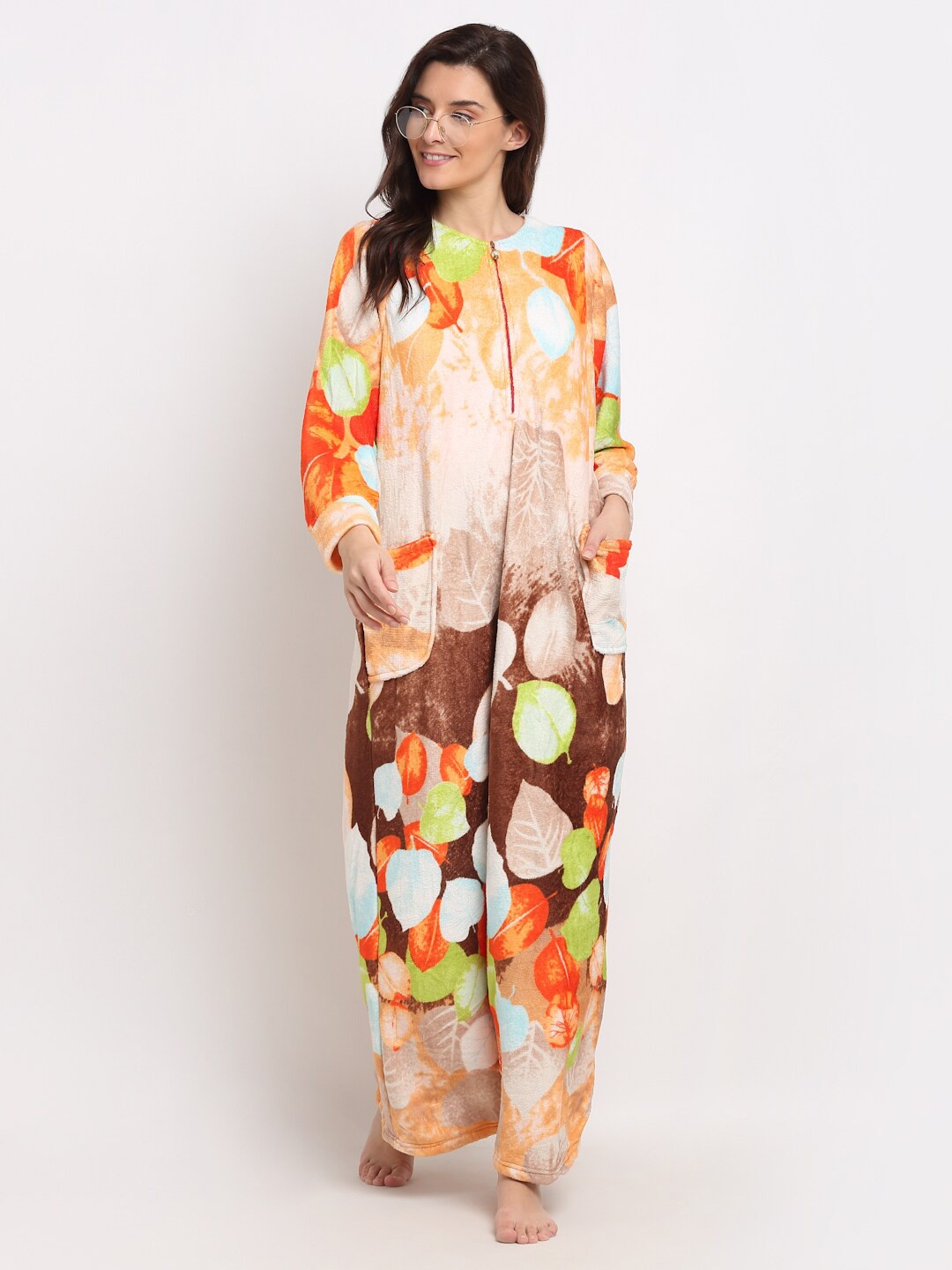 

GRACIT Pink Printed Graphic Maxi Nightdress
