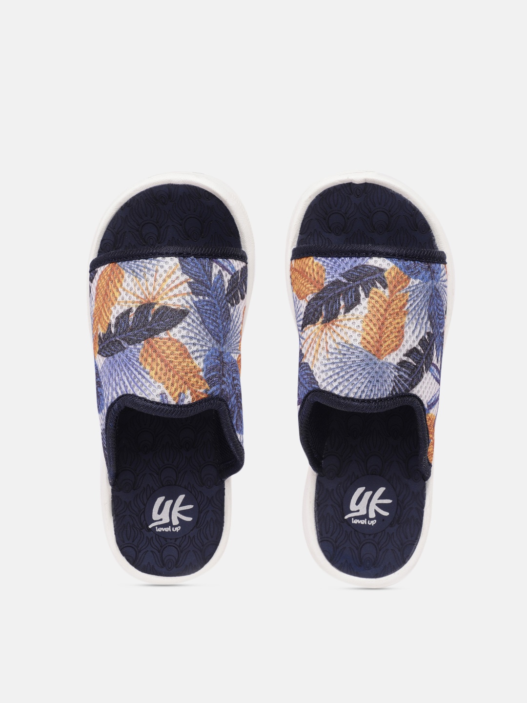 

YK Boys Navy Blue & White Conversational Print Sliders