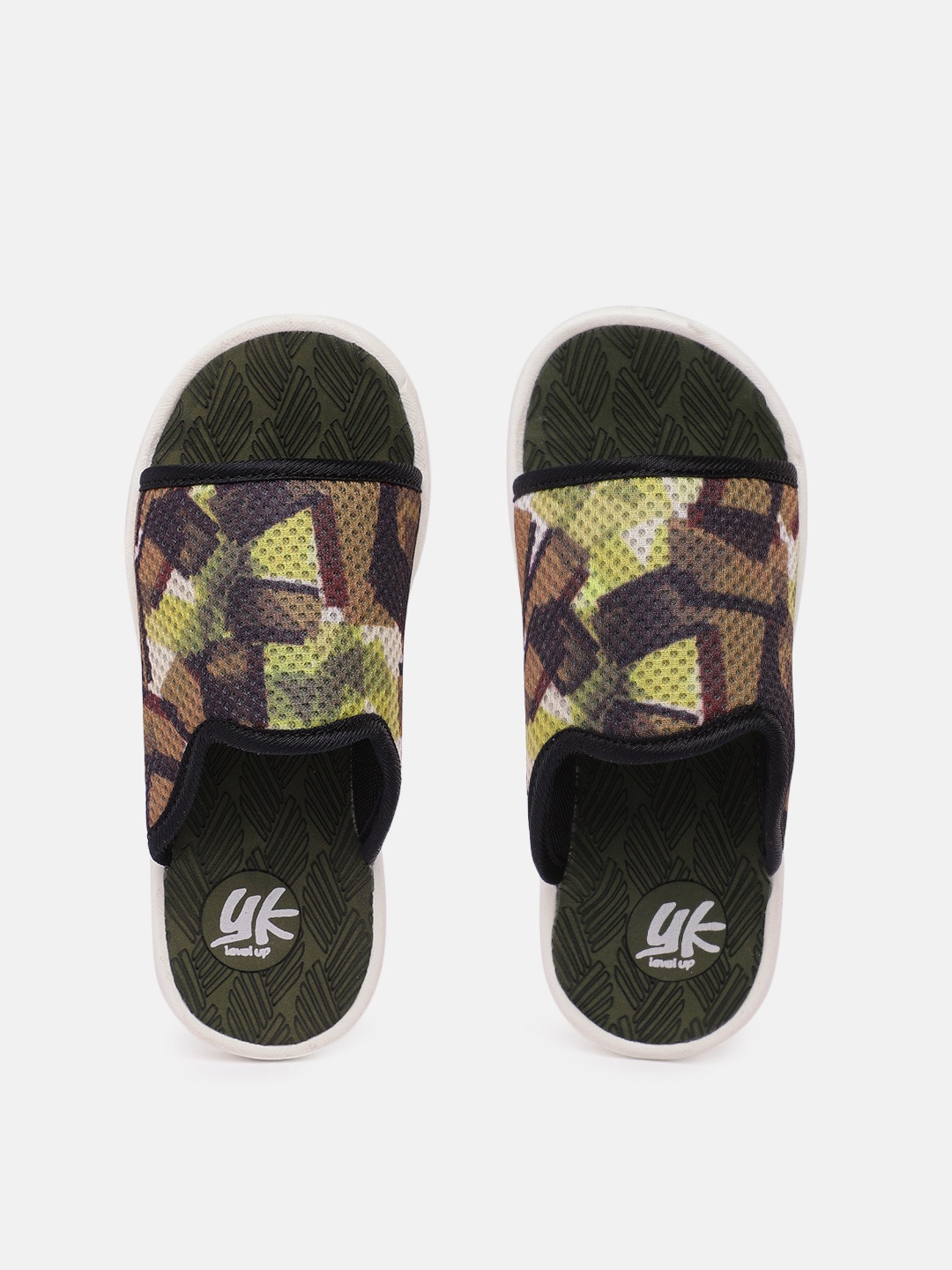 

YK Boys Printed Sliders, Green