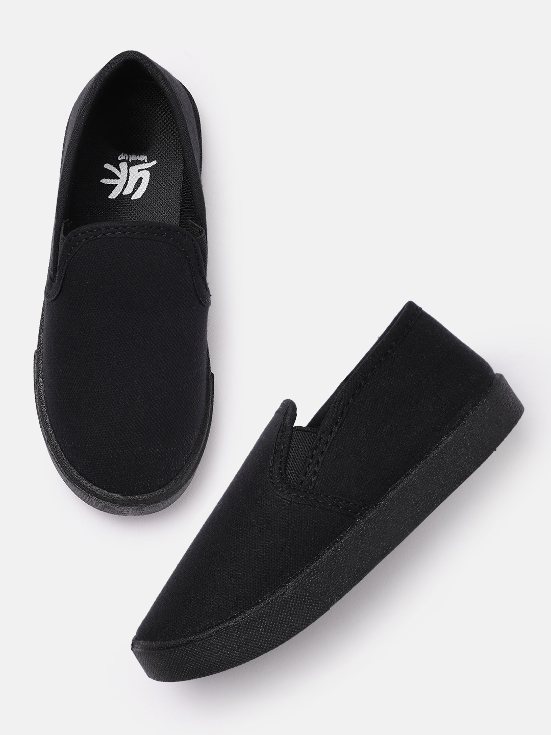 

YK Unisex Kids Black Slip-On Sneakers