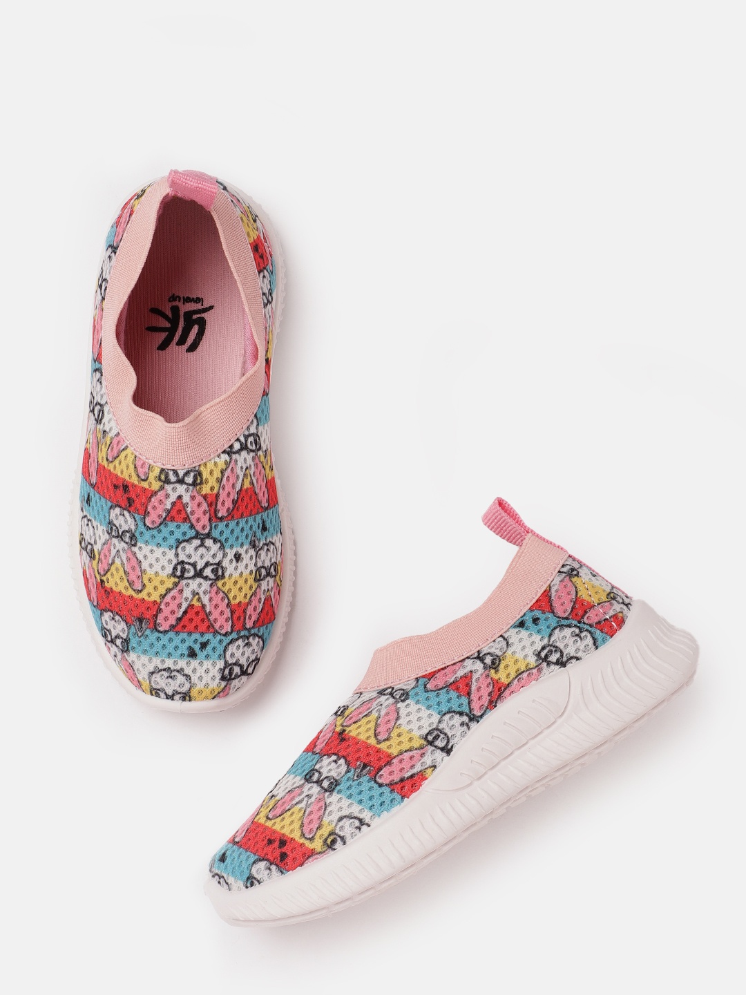 

YK Girls Graphic Printed Slip-On Sneakers, Multi