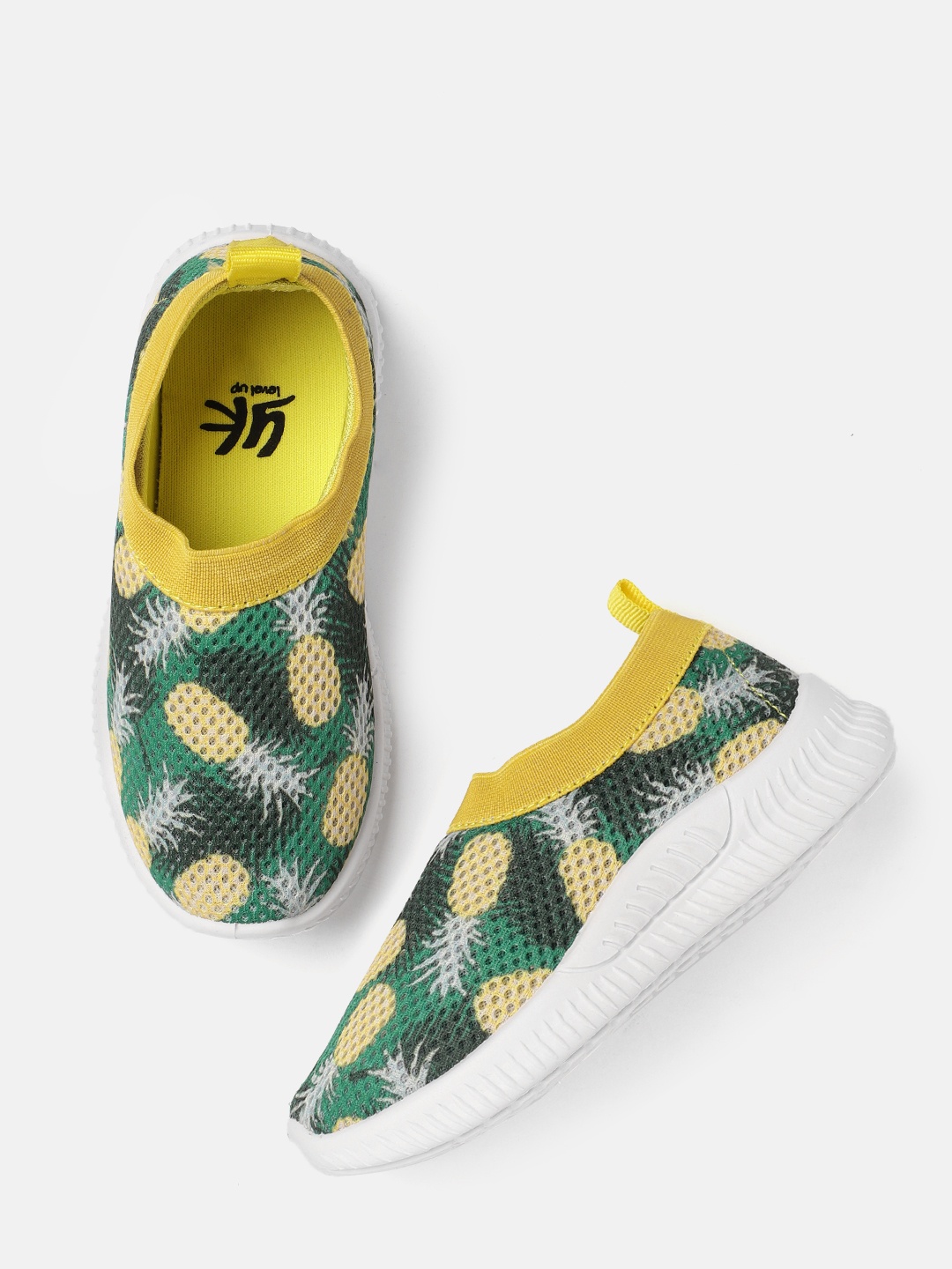 

YK Boys Conversational Printed Slip-On Sneakers, Green