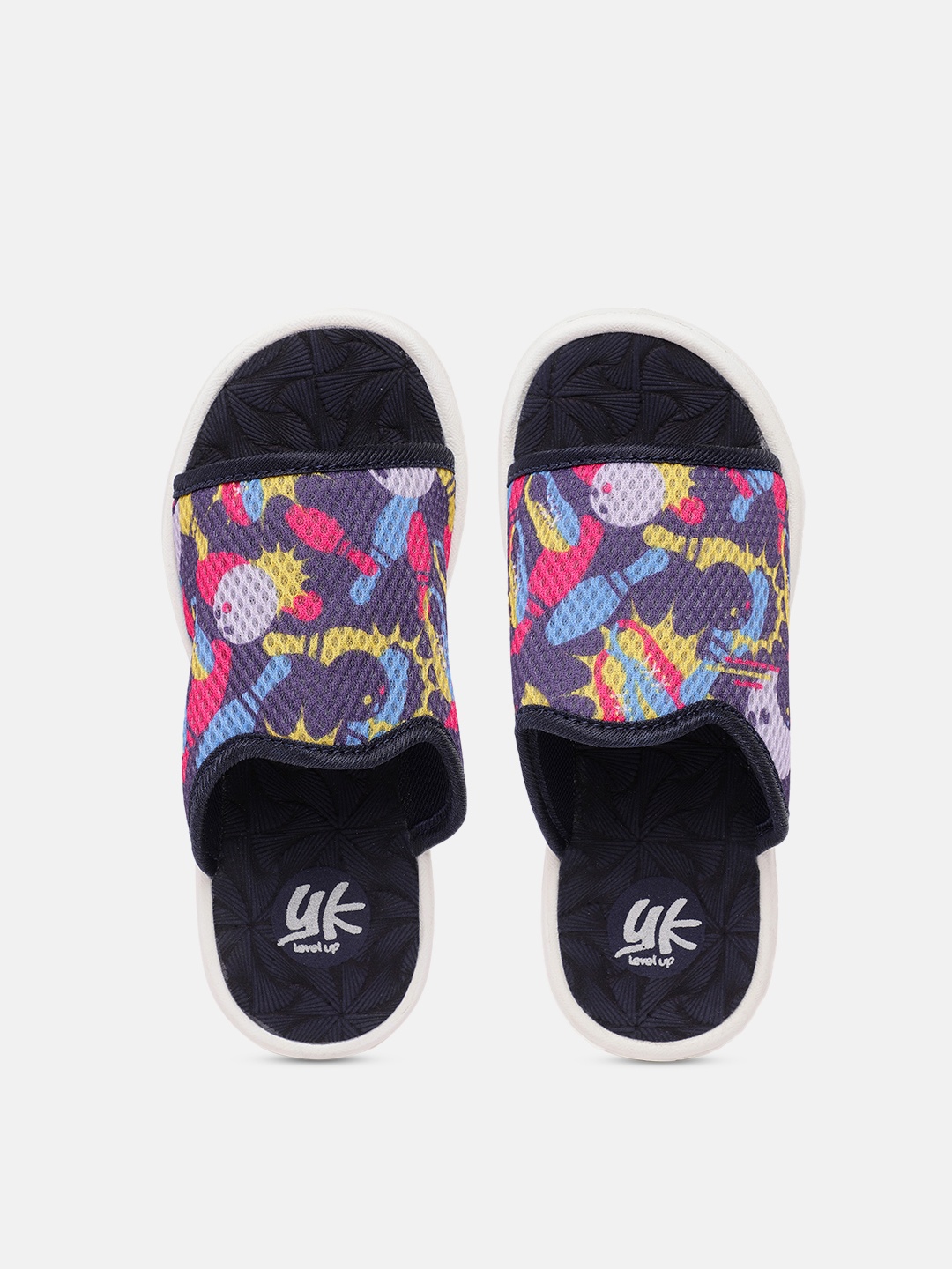 

YK Boys Printed Sliders, Multi