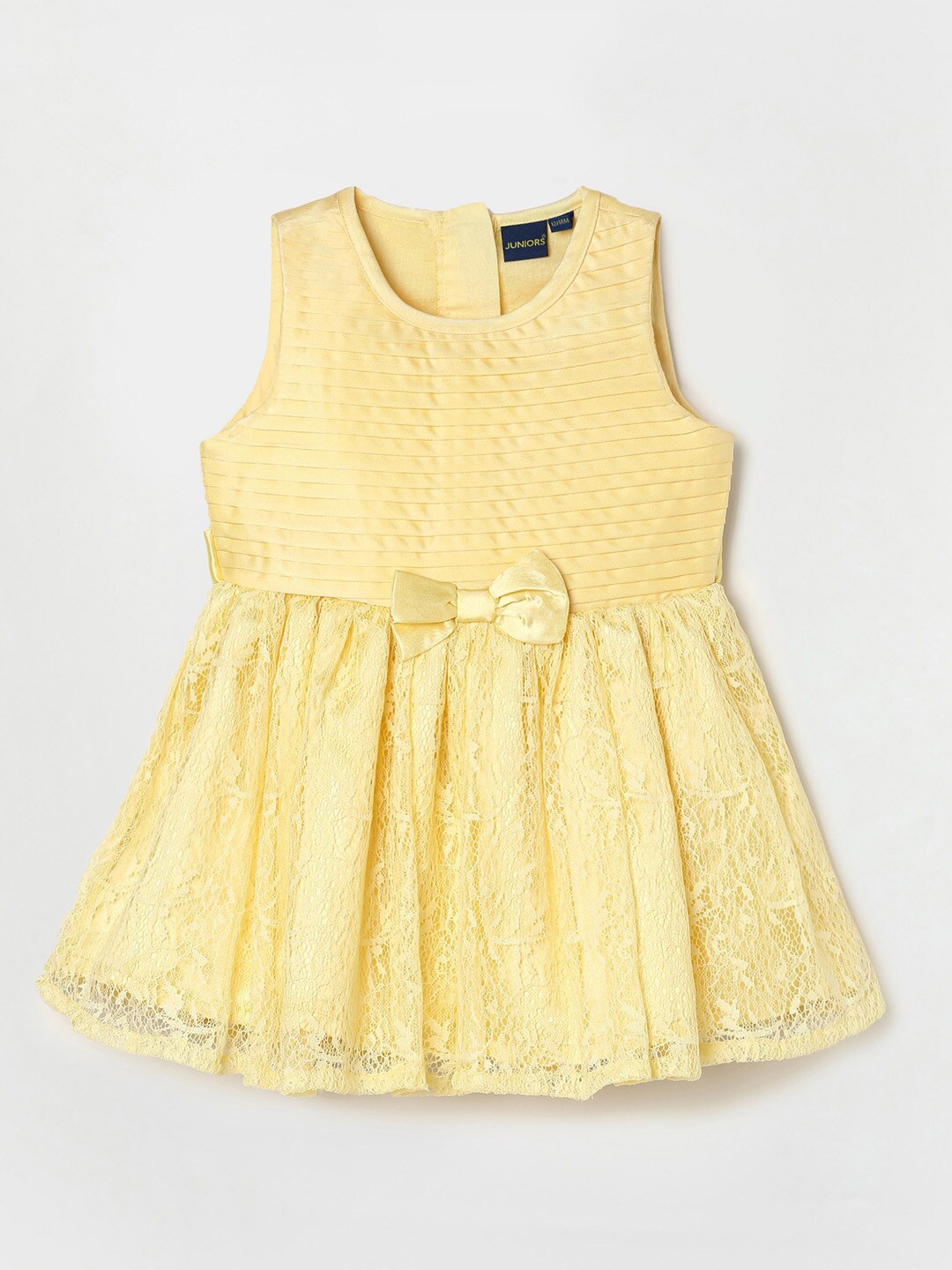 

Juniors by Lifestyle Yellow Self Design Dress