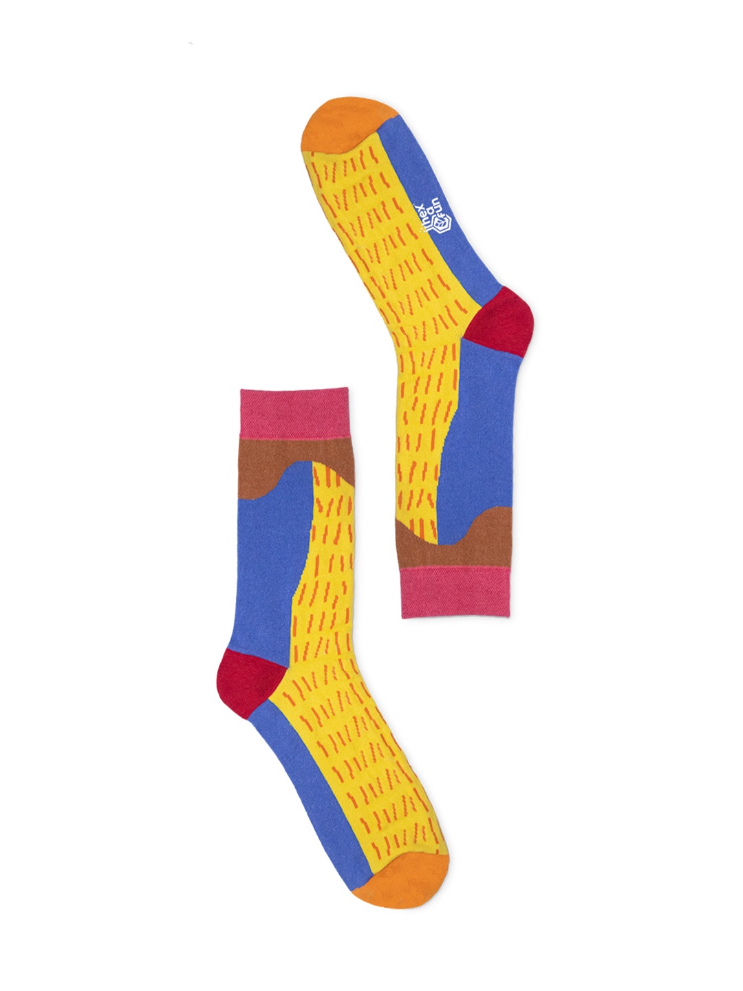 

hexafun Yellow & Blue Patterned Cotton Above Ankle-Length Socks