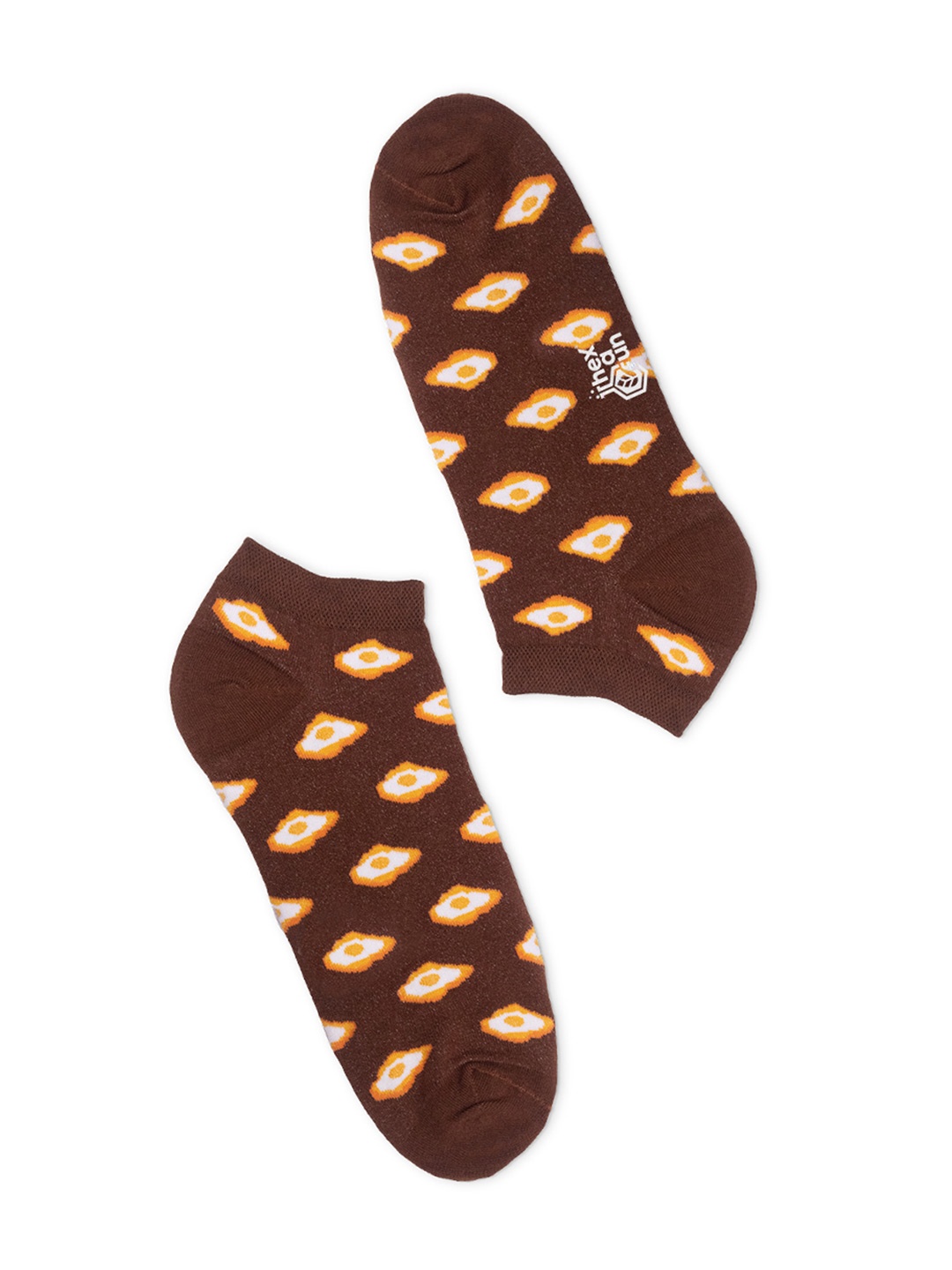 

hexafun Brown Patterned Ankle-Length Pure Organic Cotton Socks