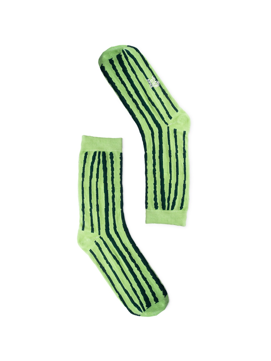 

hexafun Green & Black Patterned Above-Ankle Pure Organic Cotton Length Socks