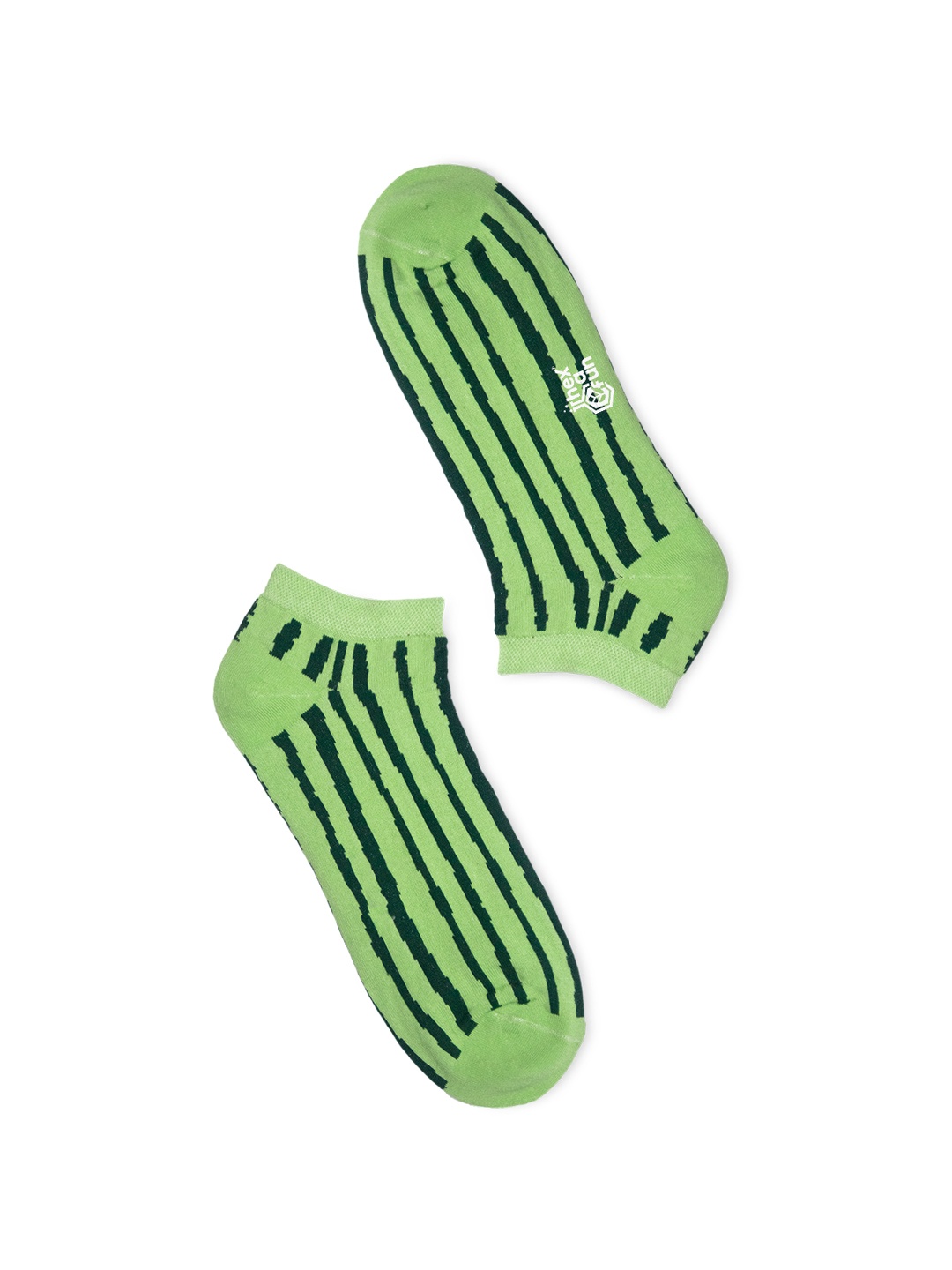 

hexafun Green & Black Striped Cotton Ankle Length Socks