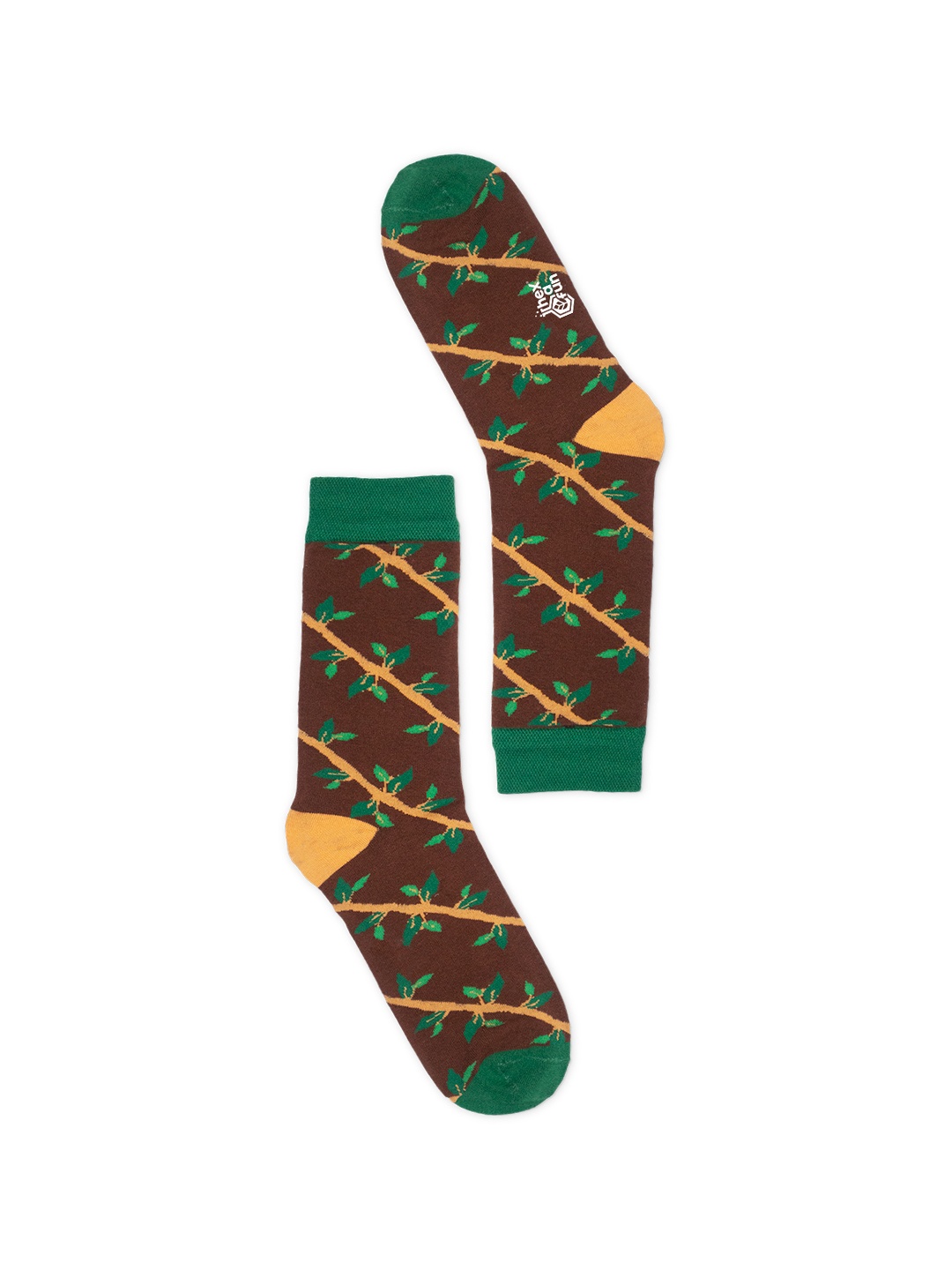 

hexafun Brown Pattered Crew-Length Pure Cotton Socks