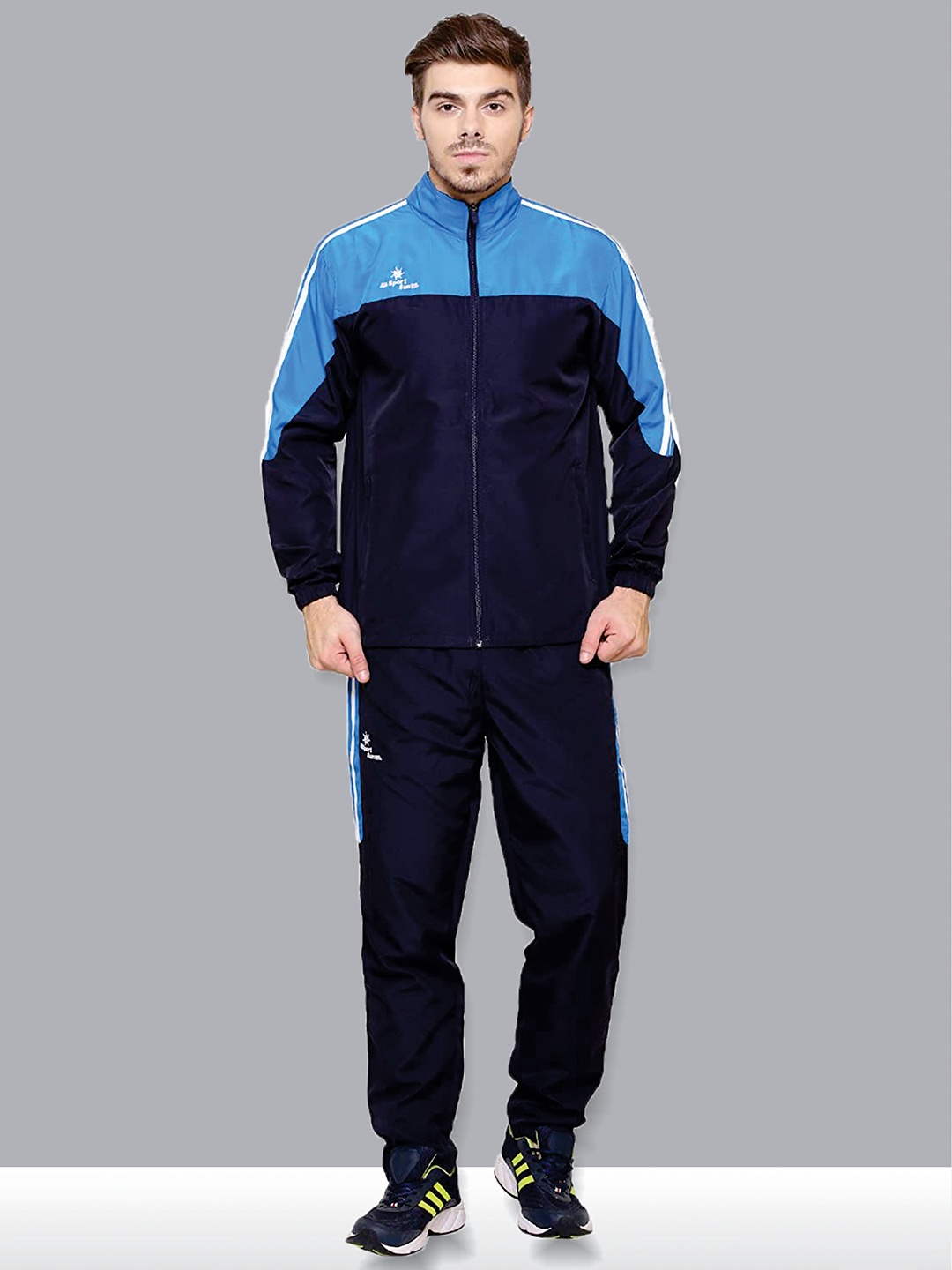 

SPORT SUN Men Navy Blue Colourblocked Tracksuit