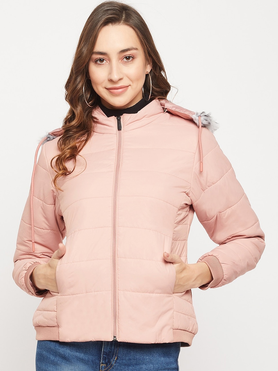 

Camey Women Pink Lightweight Hooded Padded Jacket