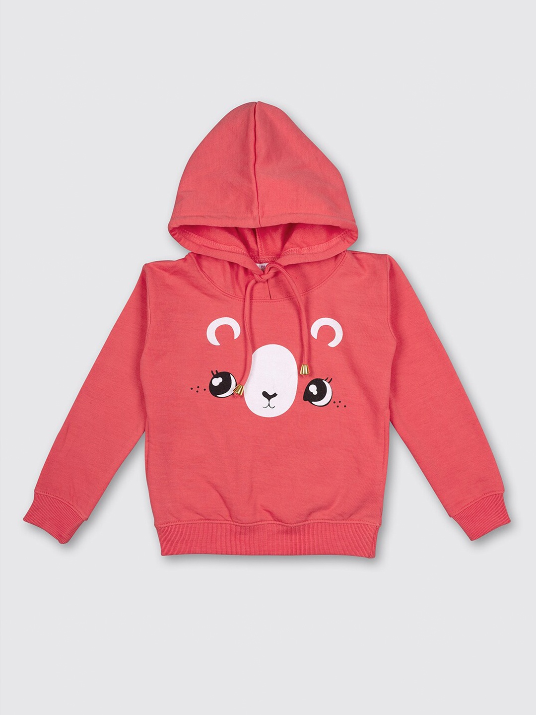 

MYY Kids Coral Printed Hooded Fleece Sweatshirt