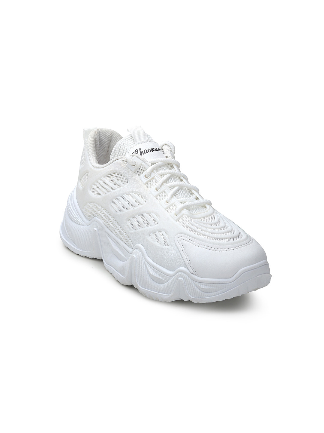 

CASSIEY Women White Mesh Walking Shoes
